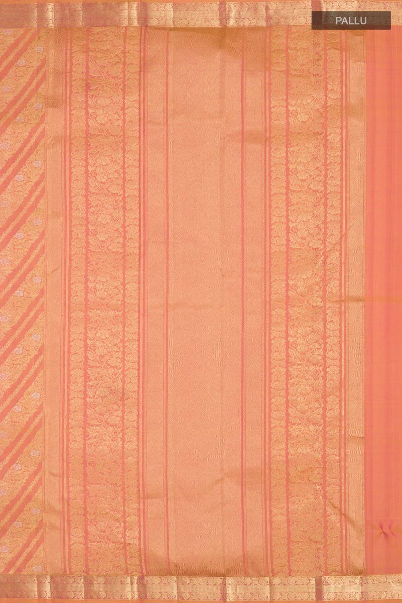 Rohini-Light Pink with Yellow Dual Tone Kanchipuram Silk Saree - Image 8