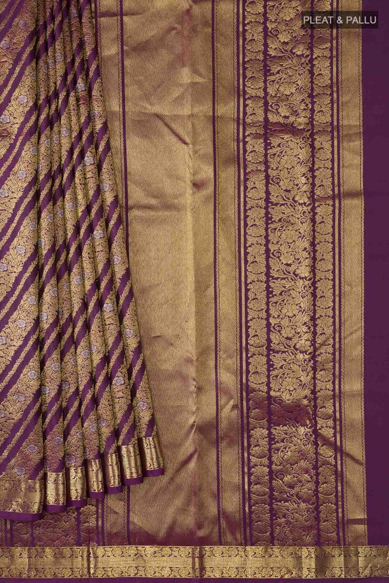 Rohini-Purple Kanchipuram Silk Saree - Image 5