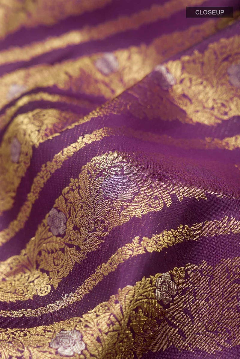 Rohini-Purple Kanchipuram Silk Saree - Image 7