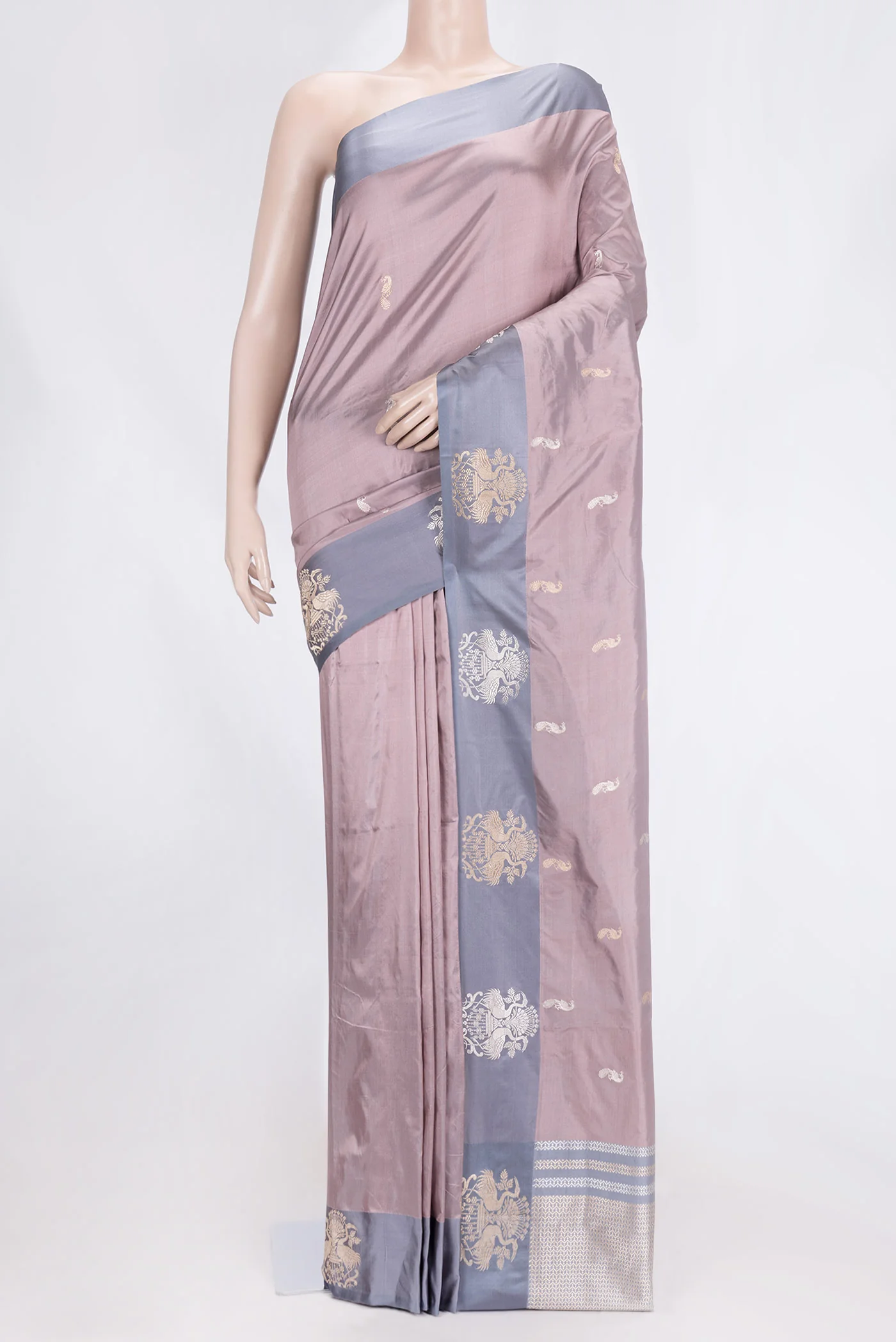 Lavender Banarasi Silk Saree