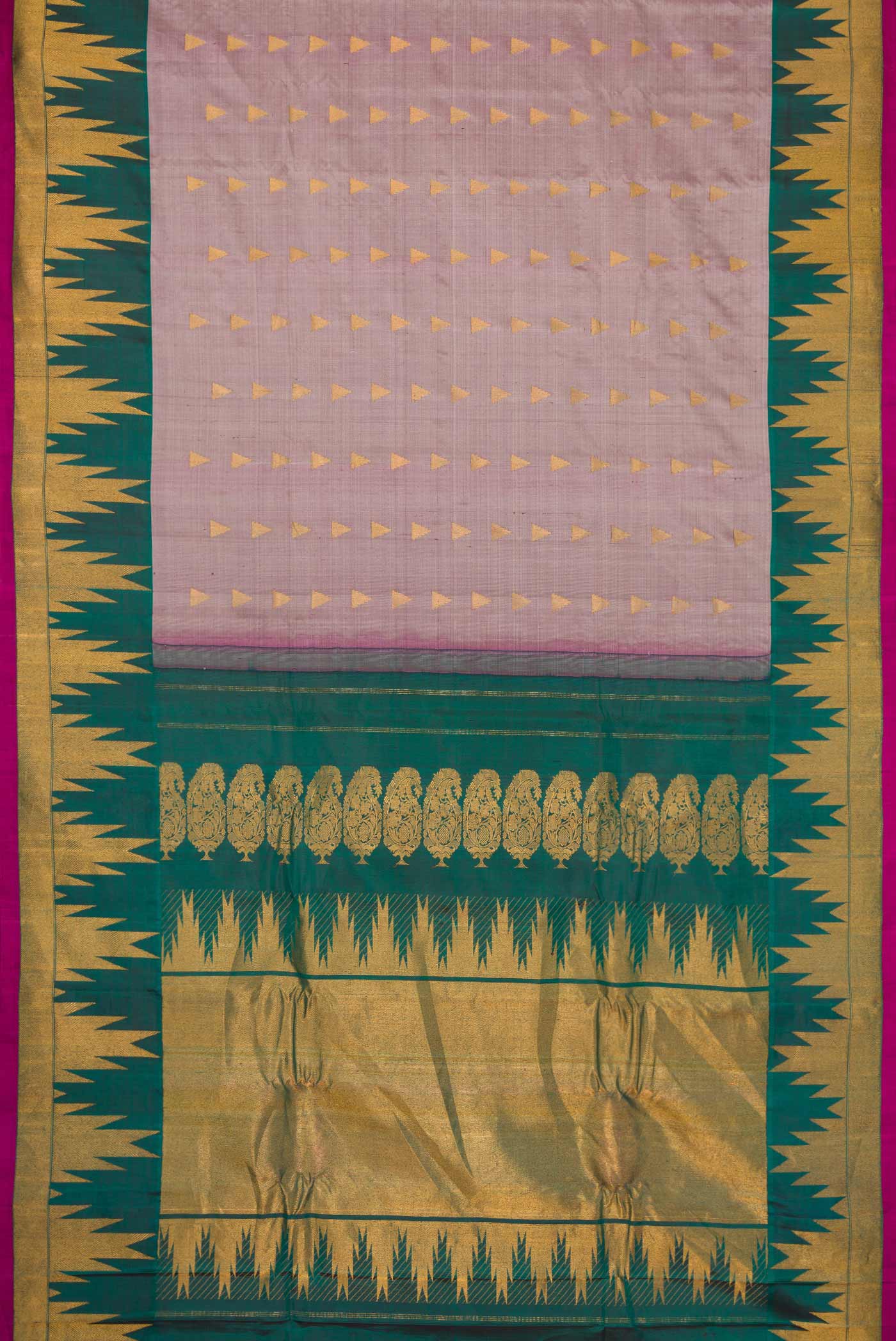 Lavender Gadwal Silk Saree - Image 6