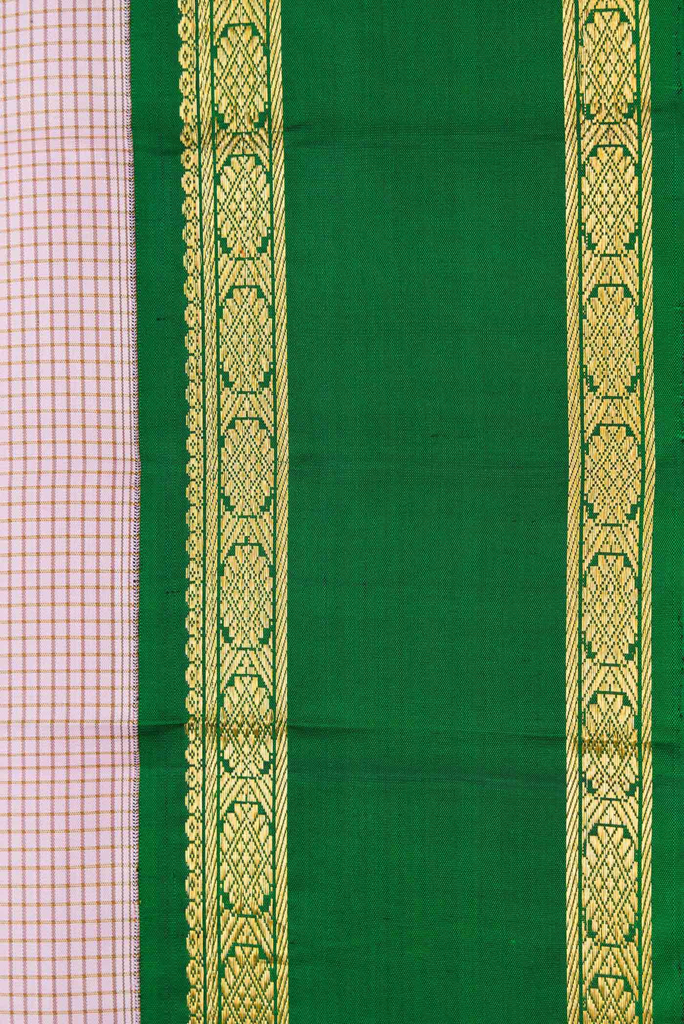 Rose Gold Dual Tone Kanjivaram Silk Saree - Image 3