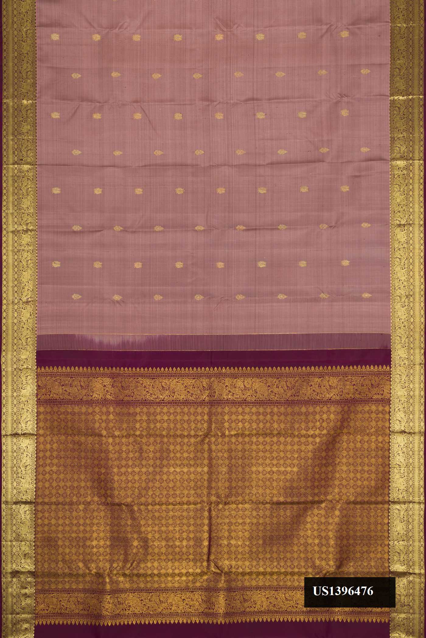 Rose Gold Dual Tone Kanchipuram Silk Saree