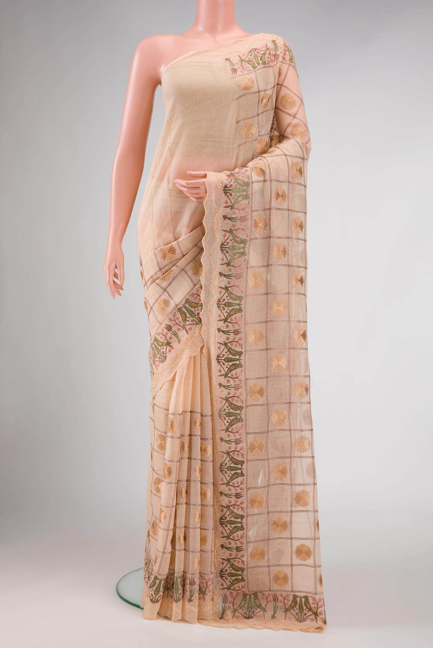 Rose Gold Dual Tone Kota Silk Saree