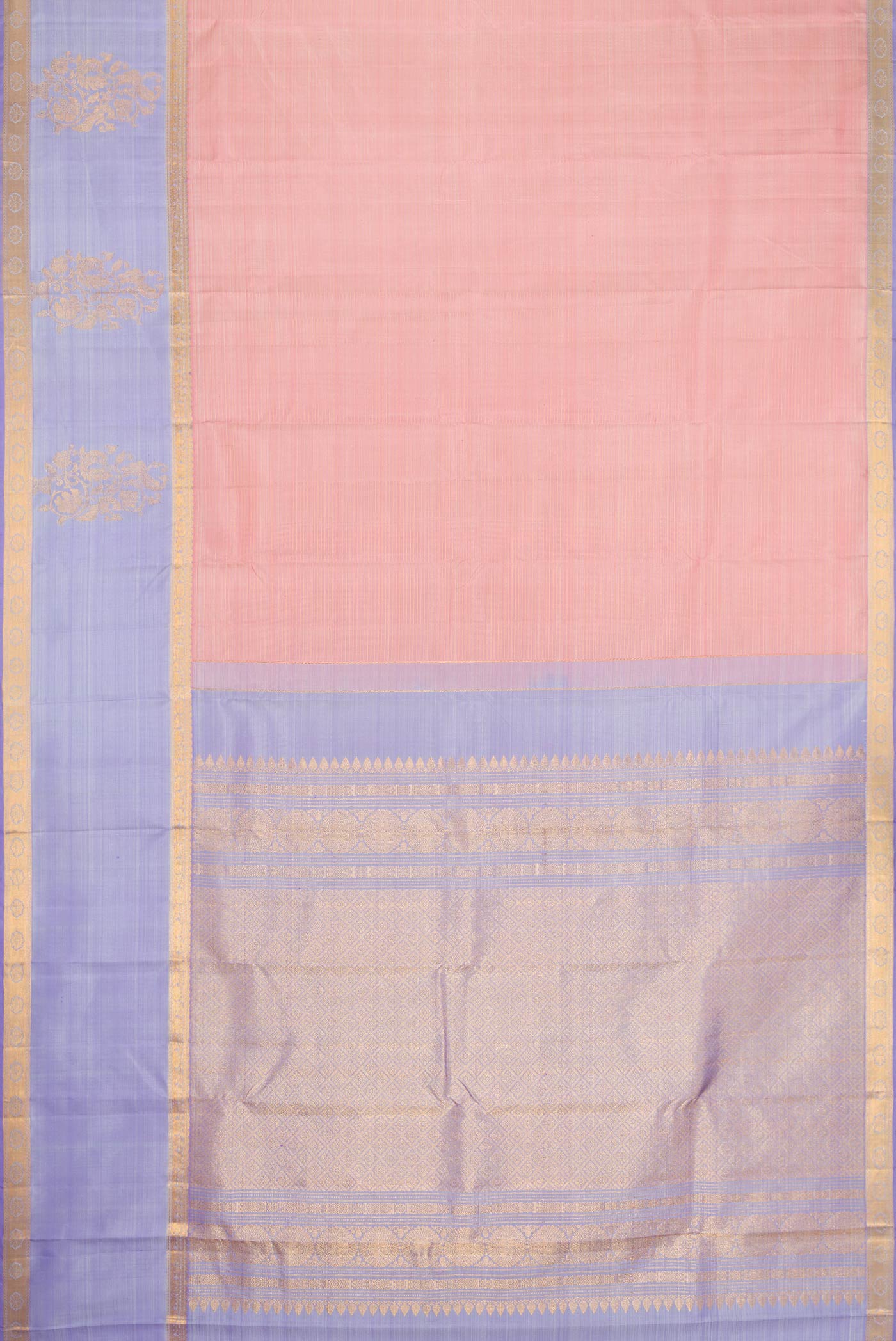 Rose pink Kanchipuram Silk Saree - Image 6