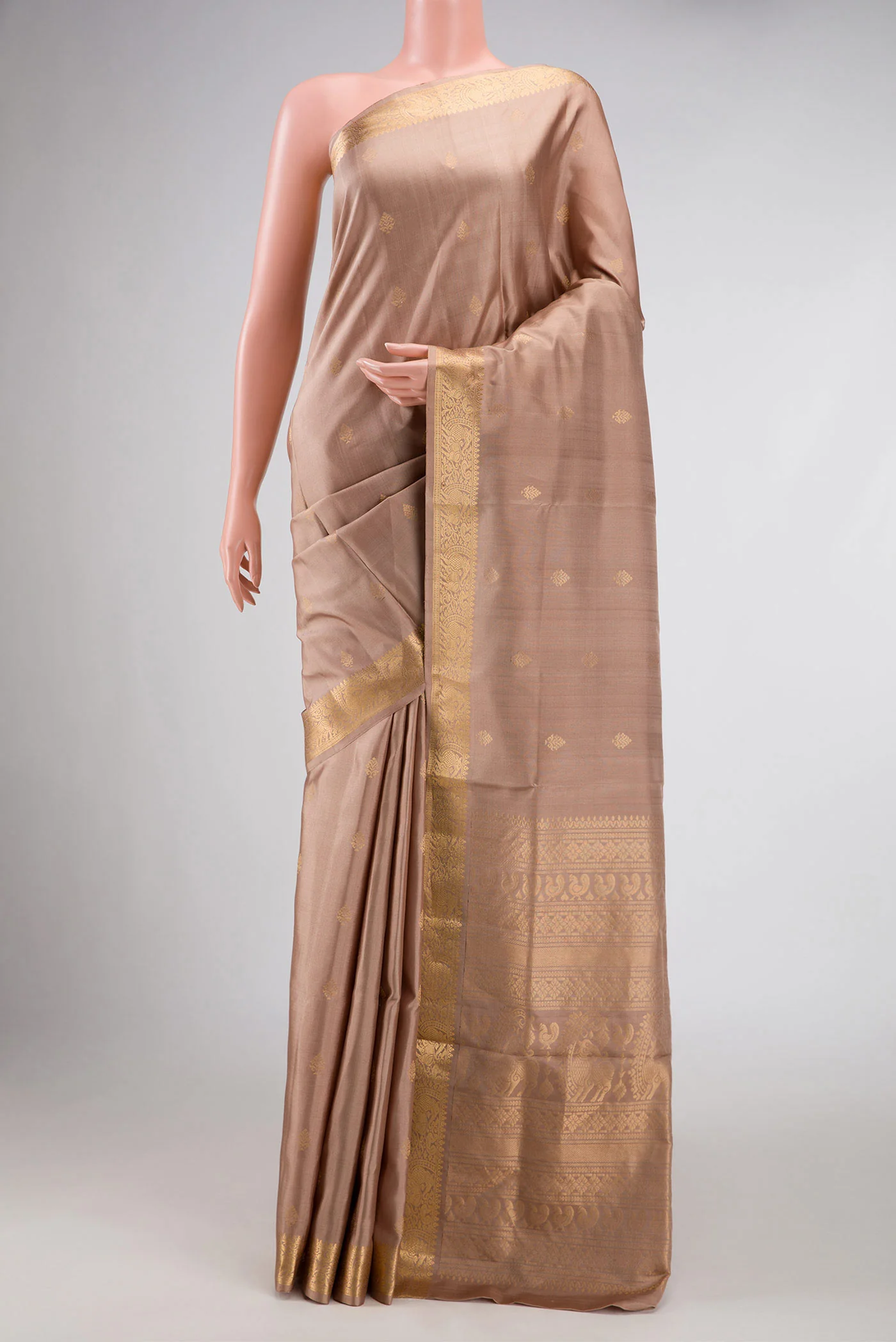 Rose Gold Dual Tone Soft Silk Saree