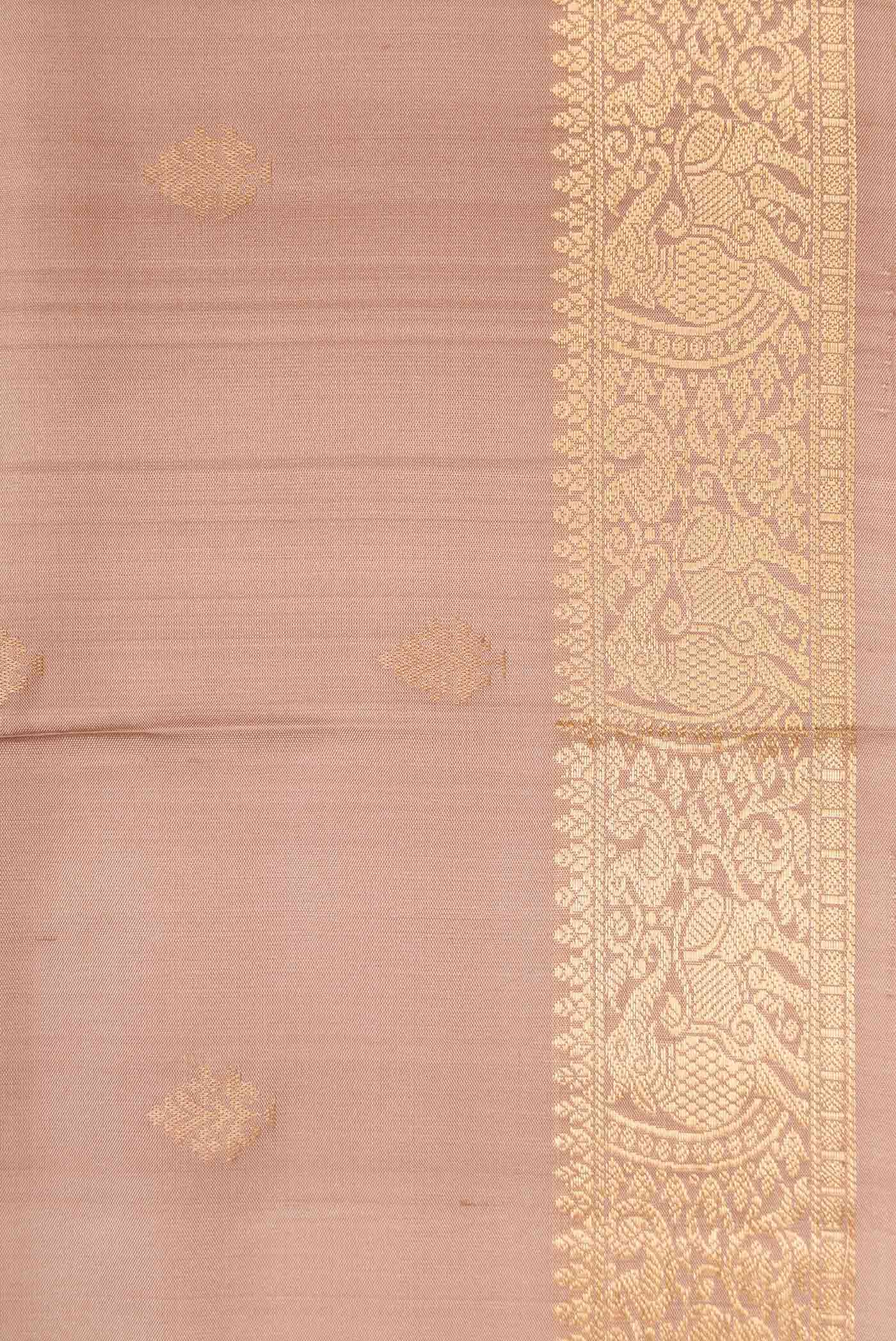 Rose Gold Dual Tone Soft Silk Saree - Image 3