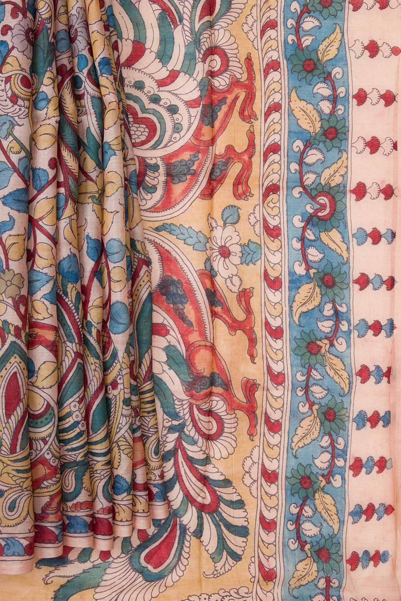 Multi Color Tussar Silk Saree - Image 4