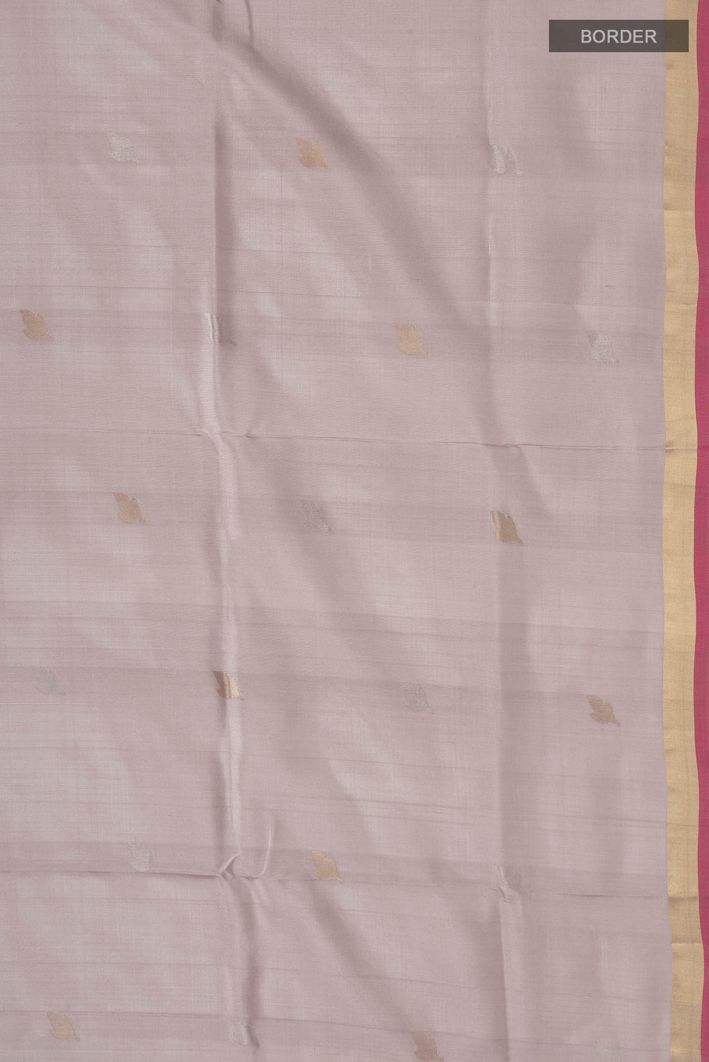 Rose Gold Dual Tone Uppada Silk Saree - Image 3