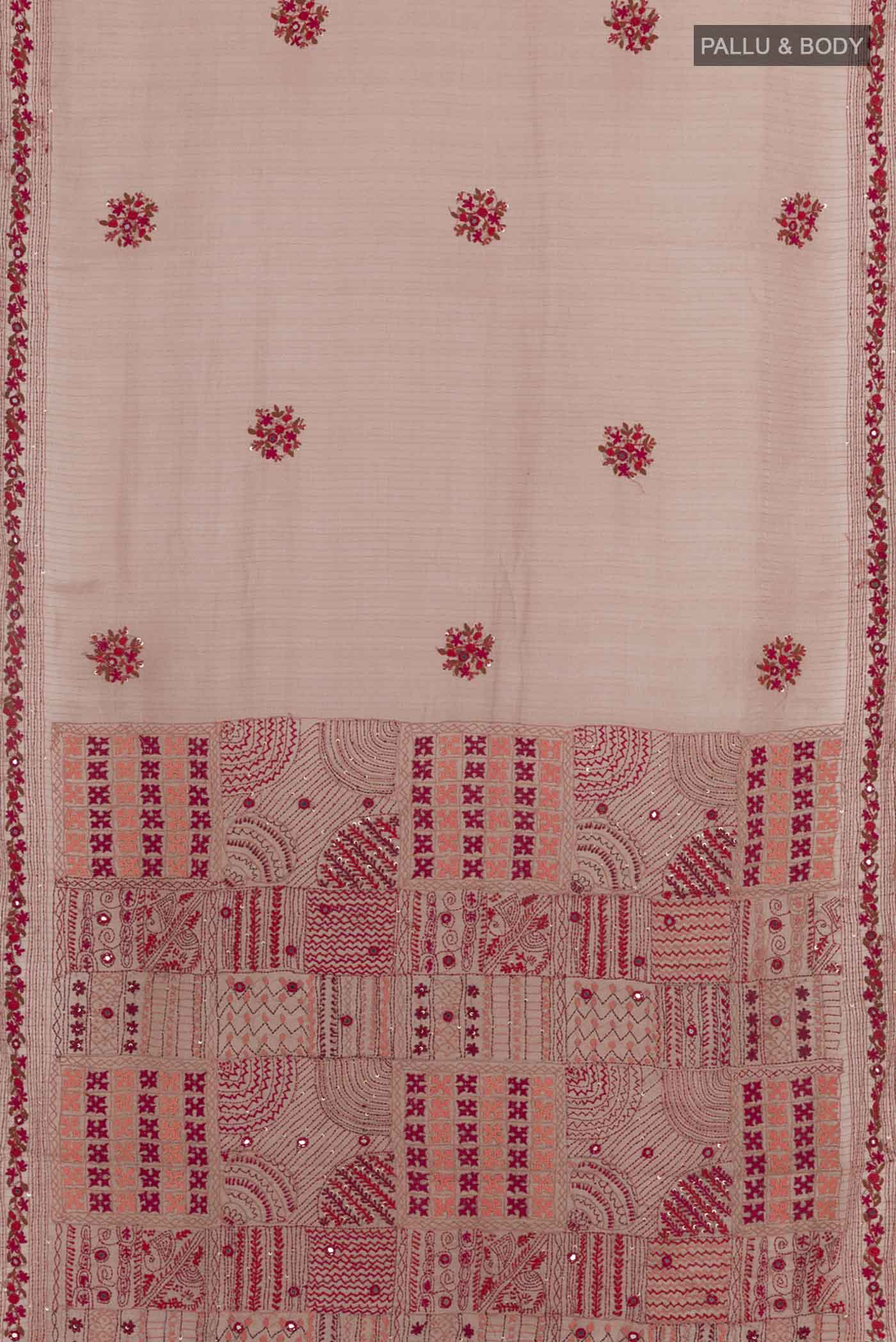 Rose Gold Mysore Georgette Saree - Image 3