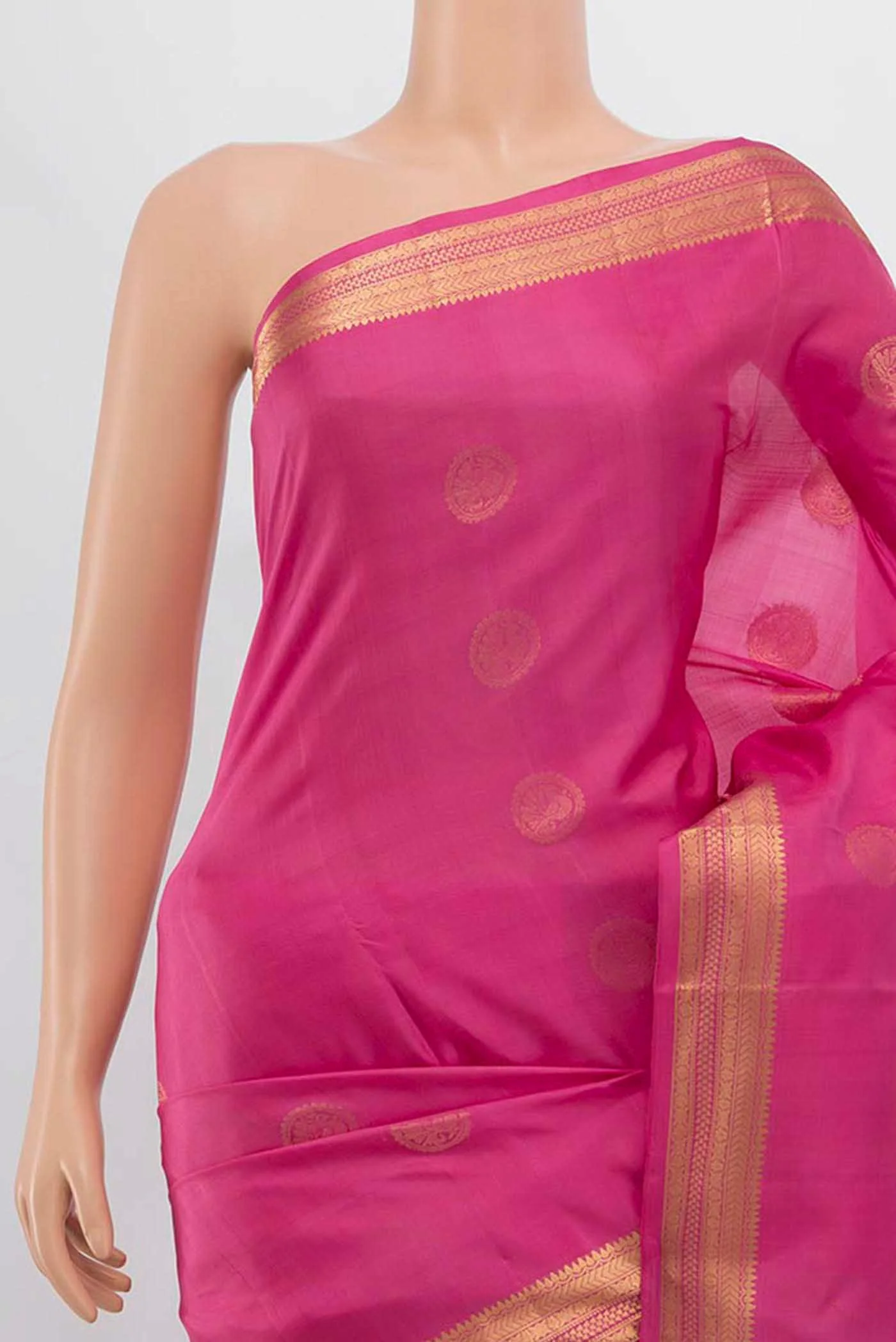 Rose pink Soft Silk Saree - Image 2