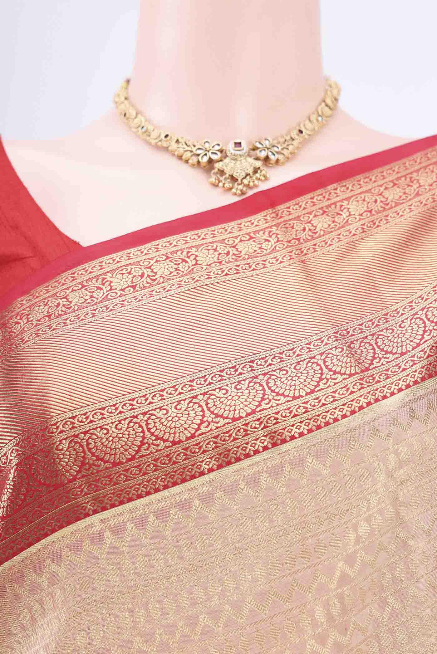 Rose Gold Soft Silk Saree - Image 2