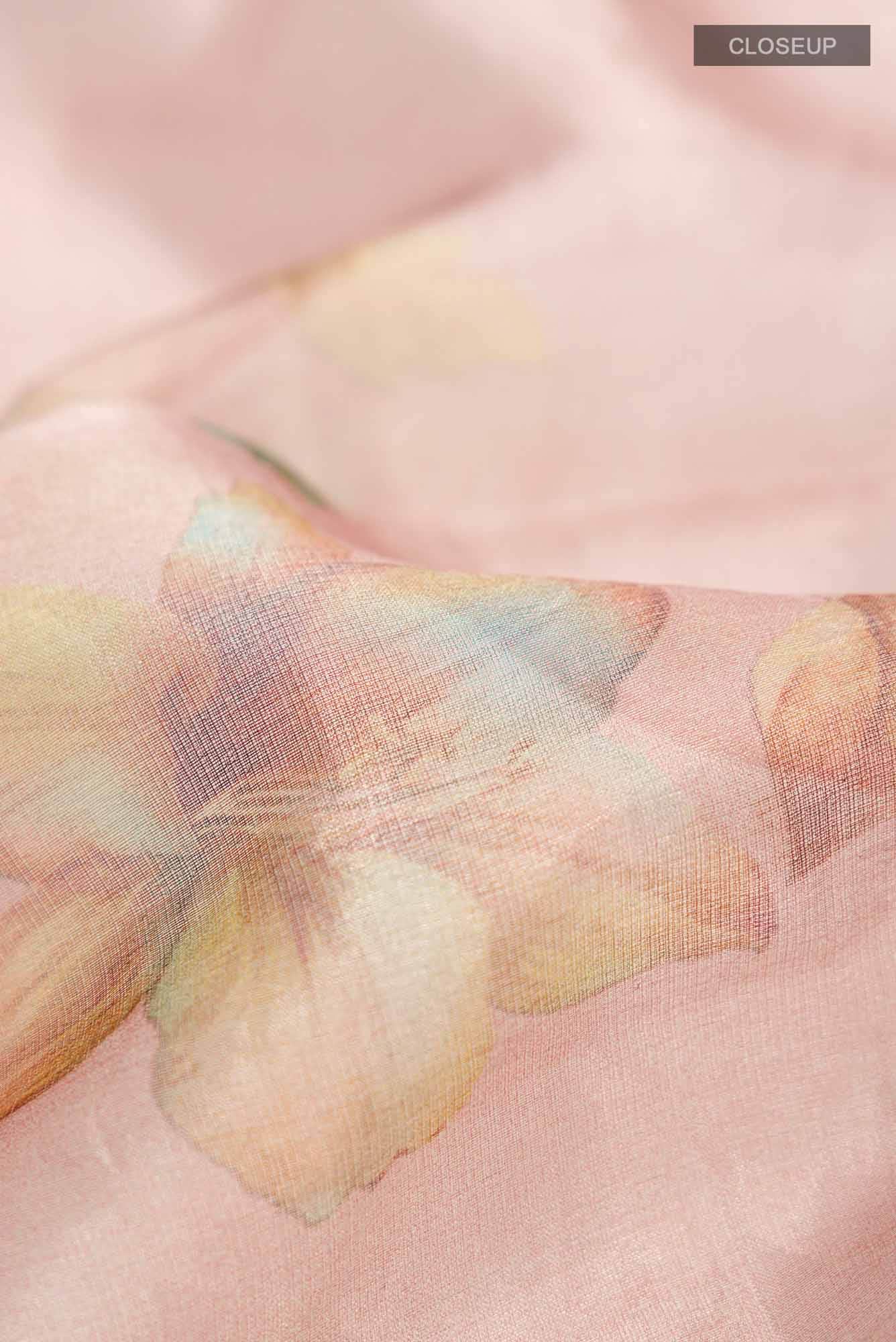 Rose Gold Tissue Silk Saree - Image 8
