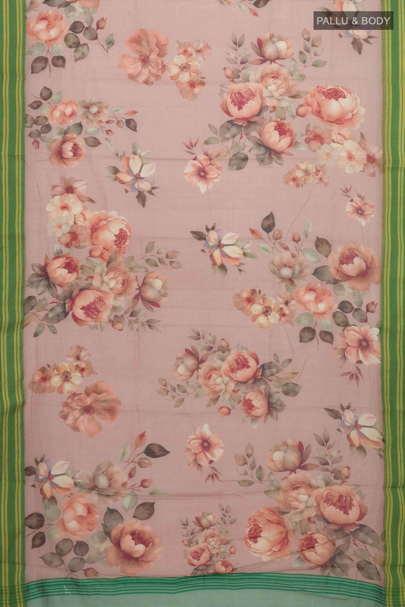 Rose Gold Tussar Silk Saree - Image 2