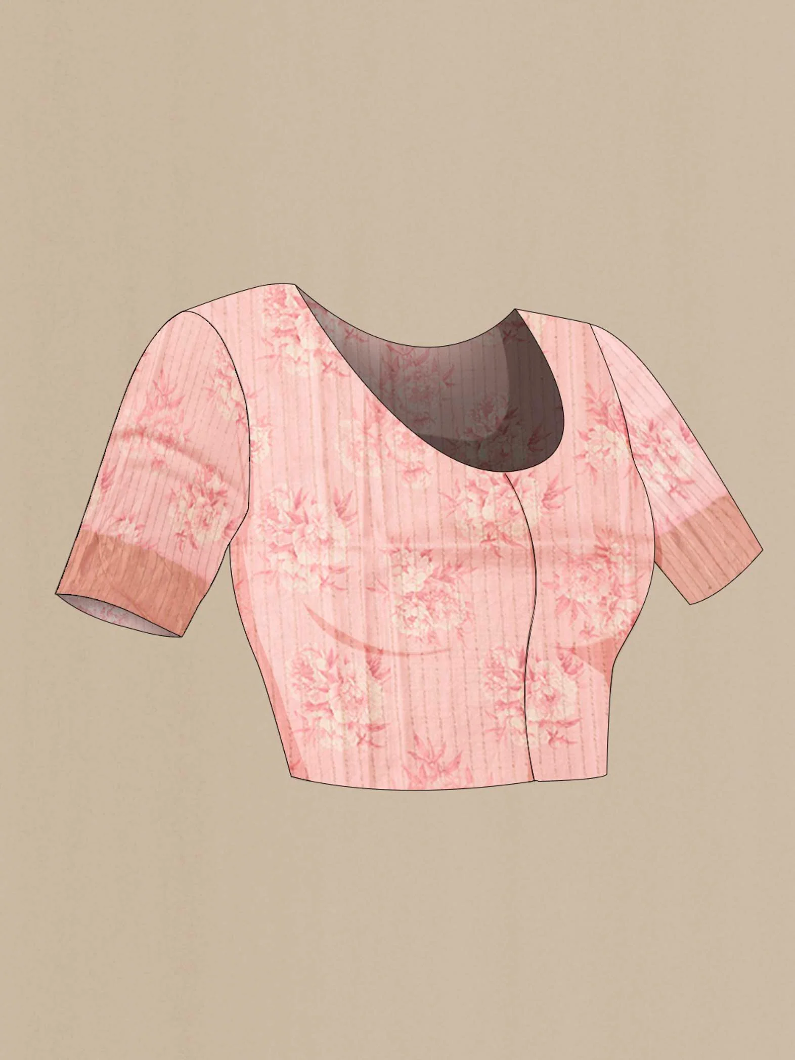 Rose pink Bhagalpuri Tussar Silk Saree - Image 4