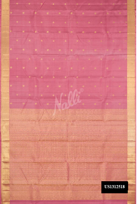 Rose pink Dual Tone Kanchipuram Silk Saree