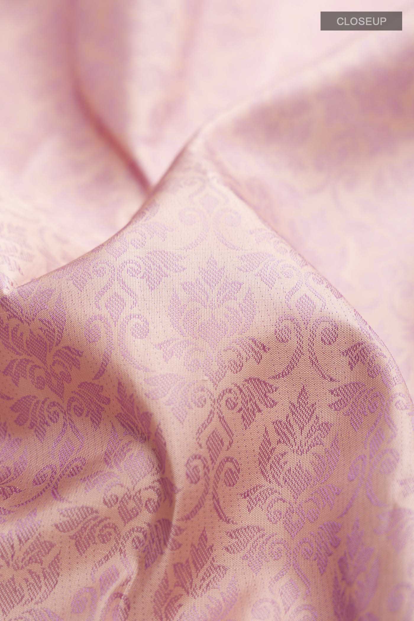 Rose pink Kanjivaram Silk Saree - Image 2
