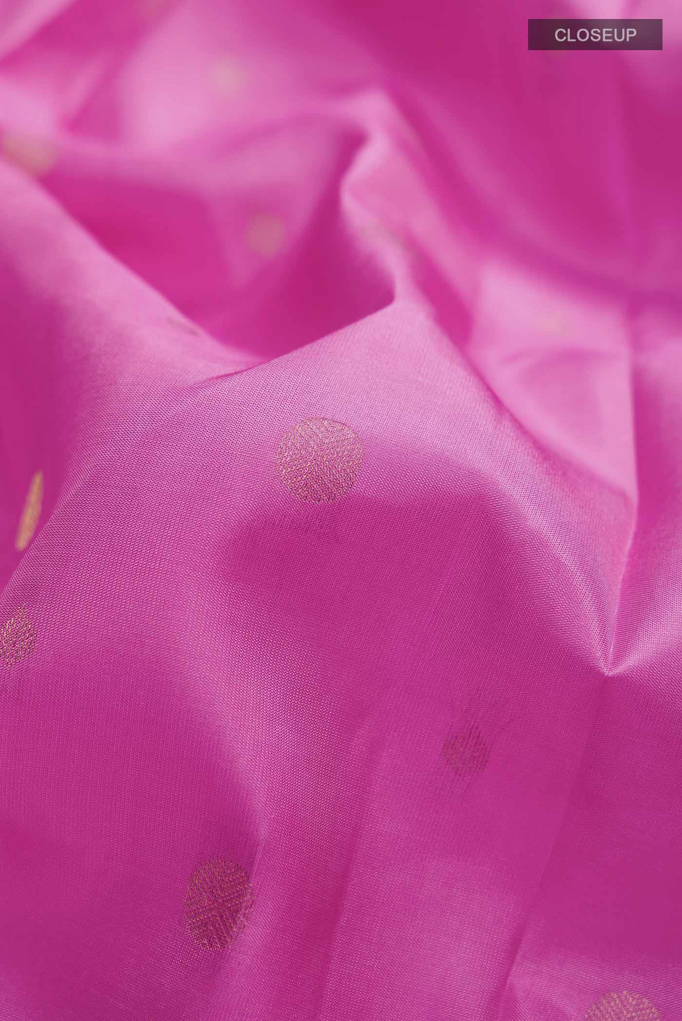 Rose pink Kanchipuram Silk Saree - Image 2