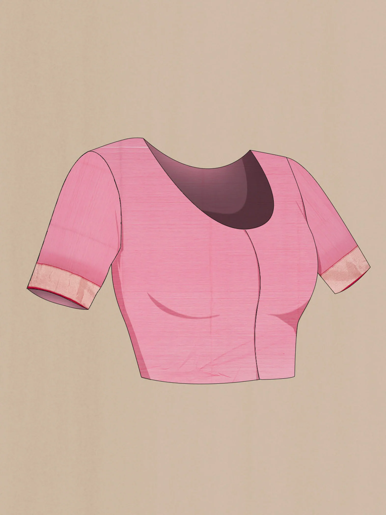 Rose pink Maheshwari Silk Cotton Saree - Image 4