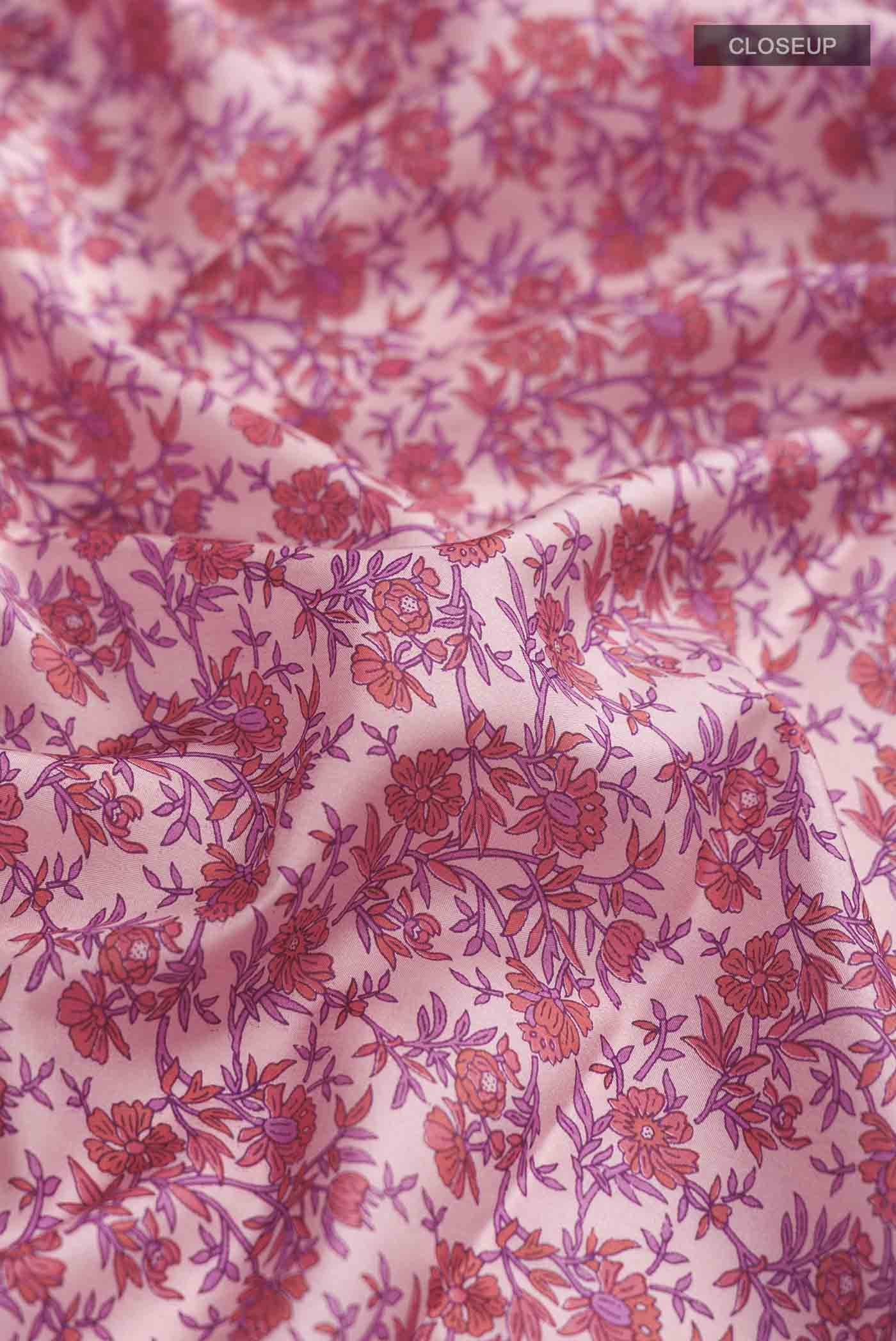 Rose pink Printed Silk Saree - Image 2