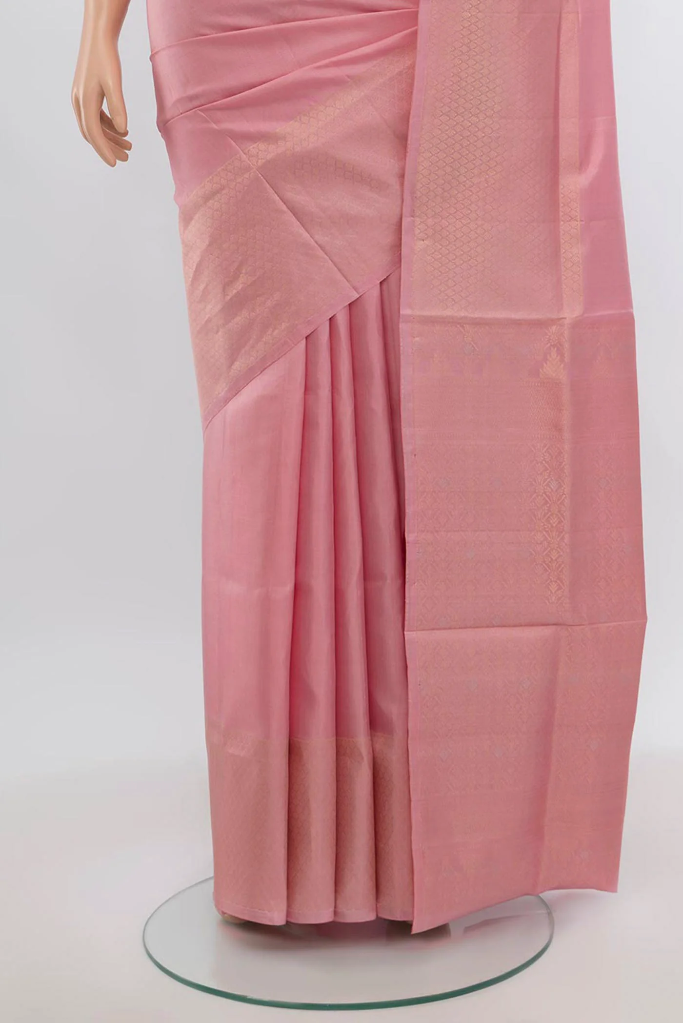 Rose pink Soft Silk Saree - Image 3