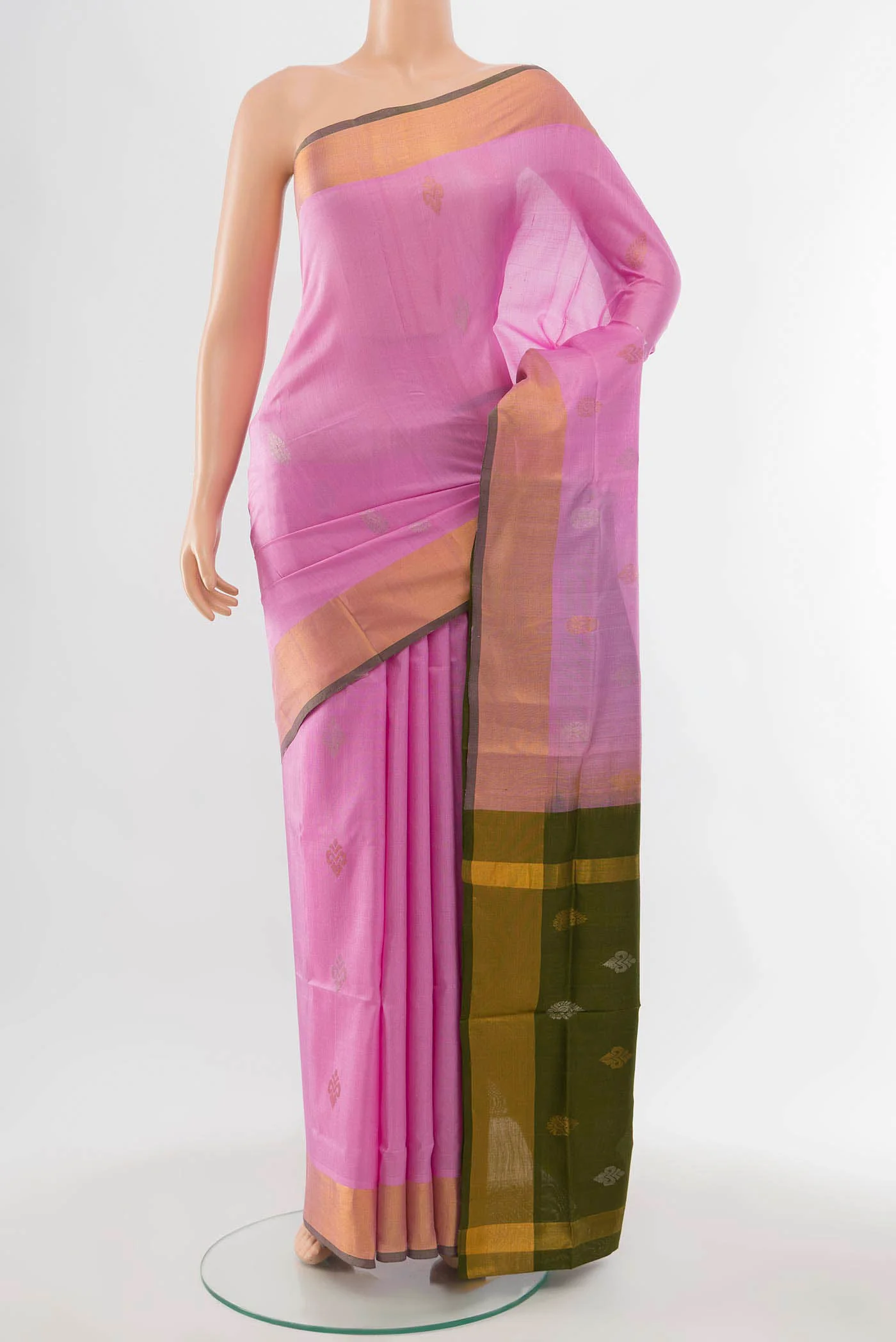 Rose pink Uppada Silk Saree