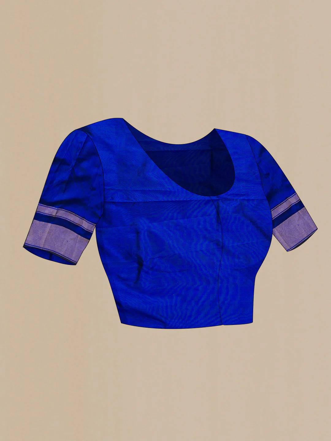 Royal Blue Pochampally Silk Saree - Image 5