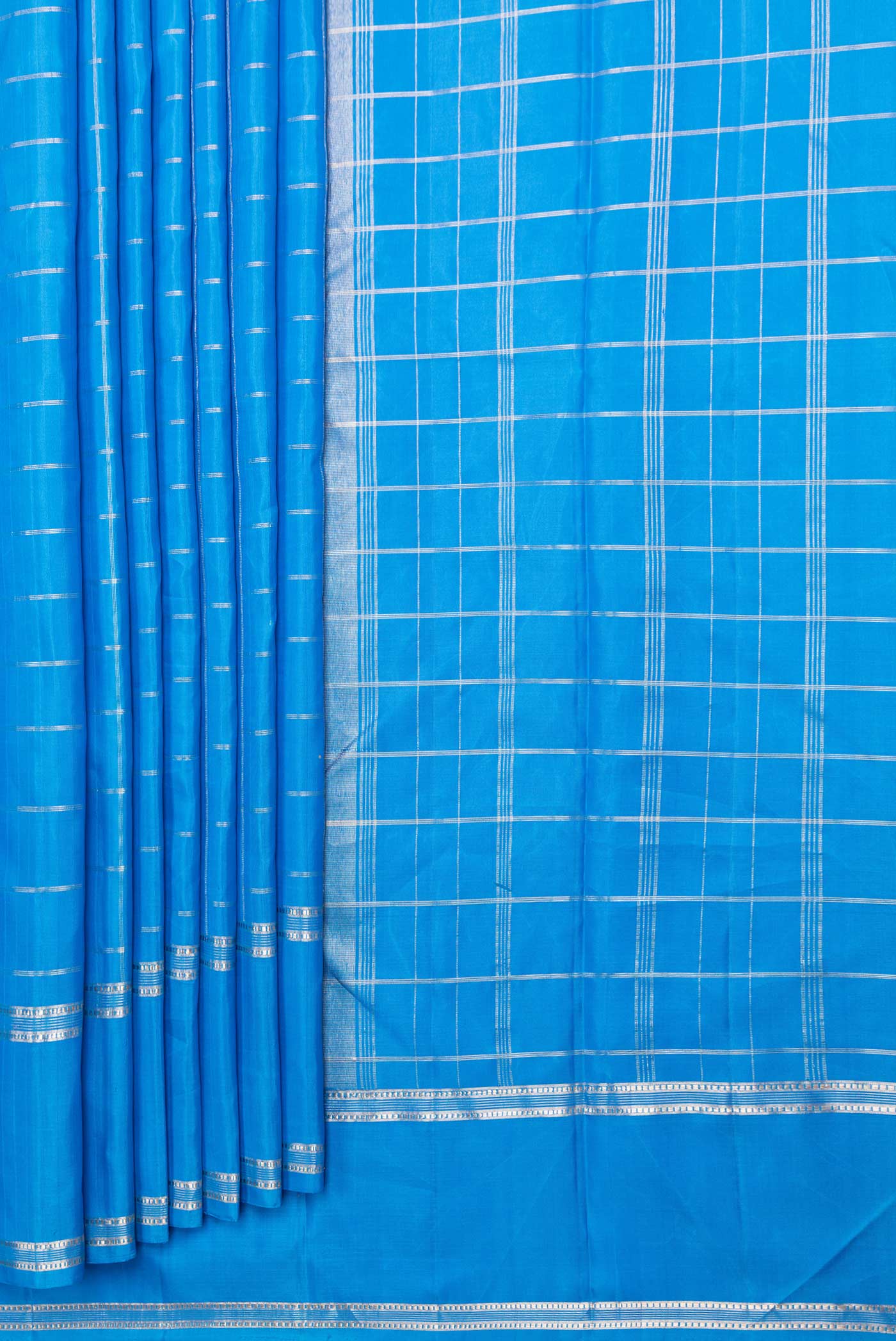 Royal Blue Dual Tone Kanchipuram Saree - Image 4