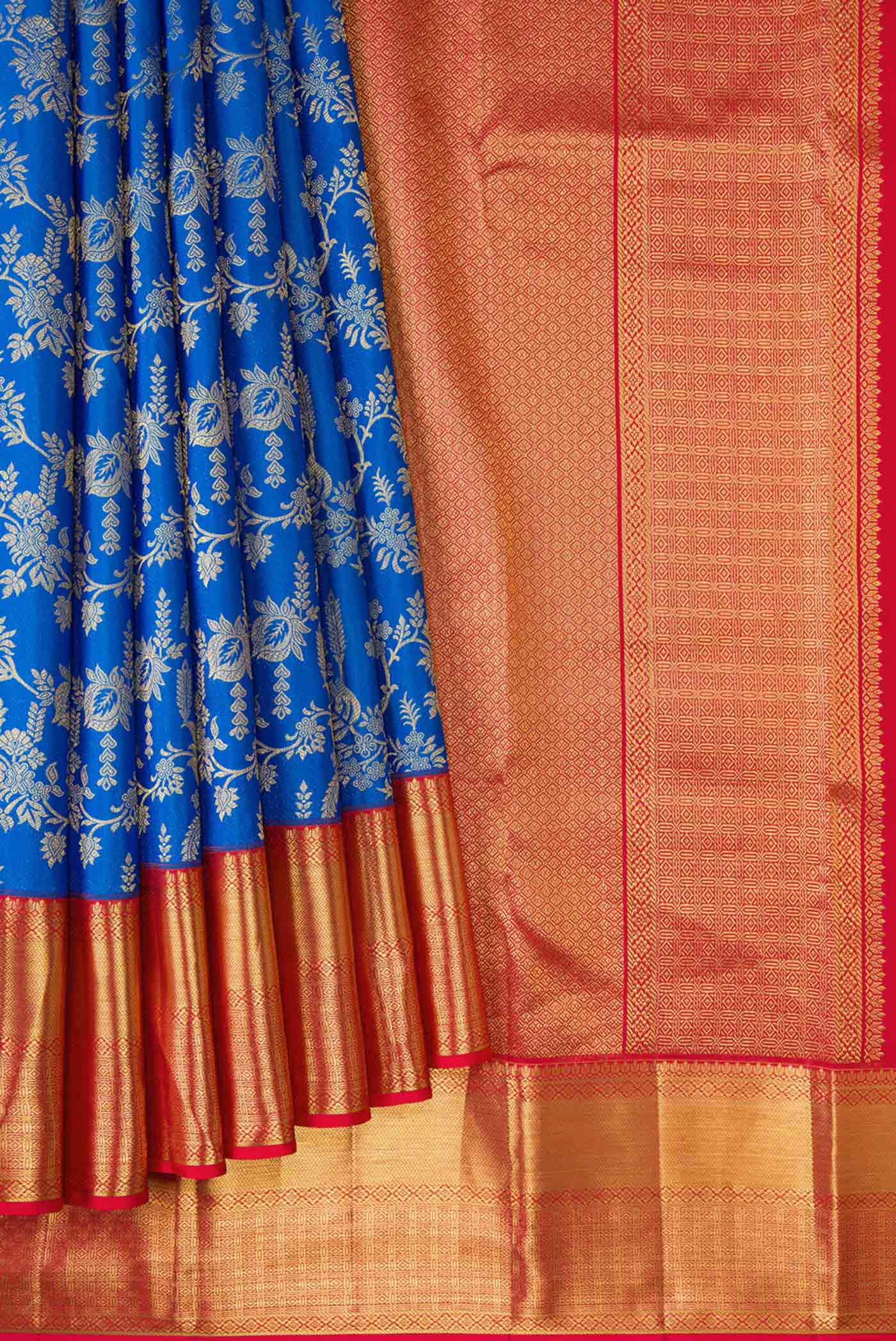 Royal Blue Kanchipuram Silk Saree - Image 4