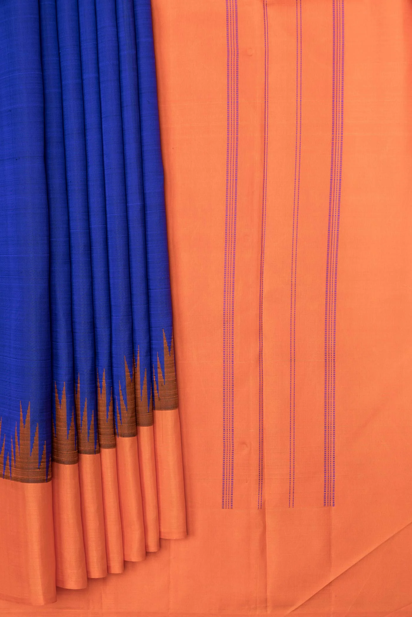 Royal Blue Dual Tone Kanjivaram Saree - Image 4
