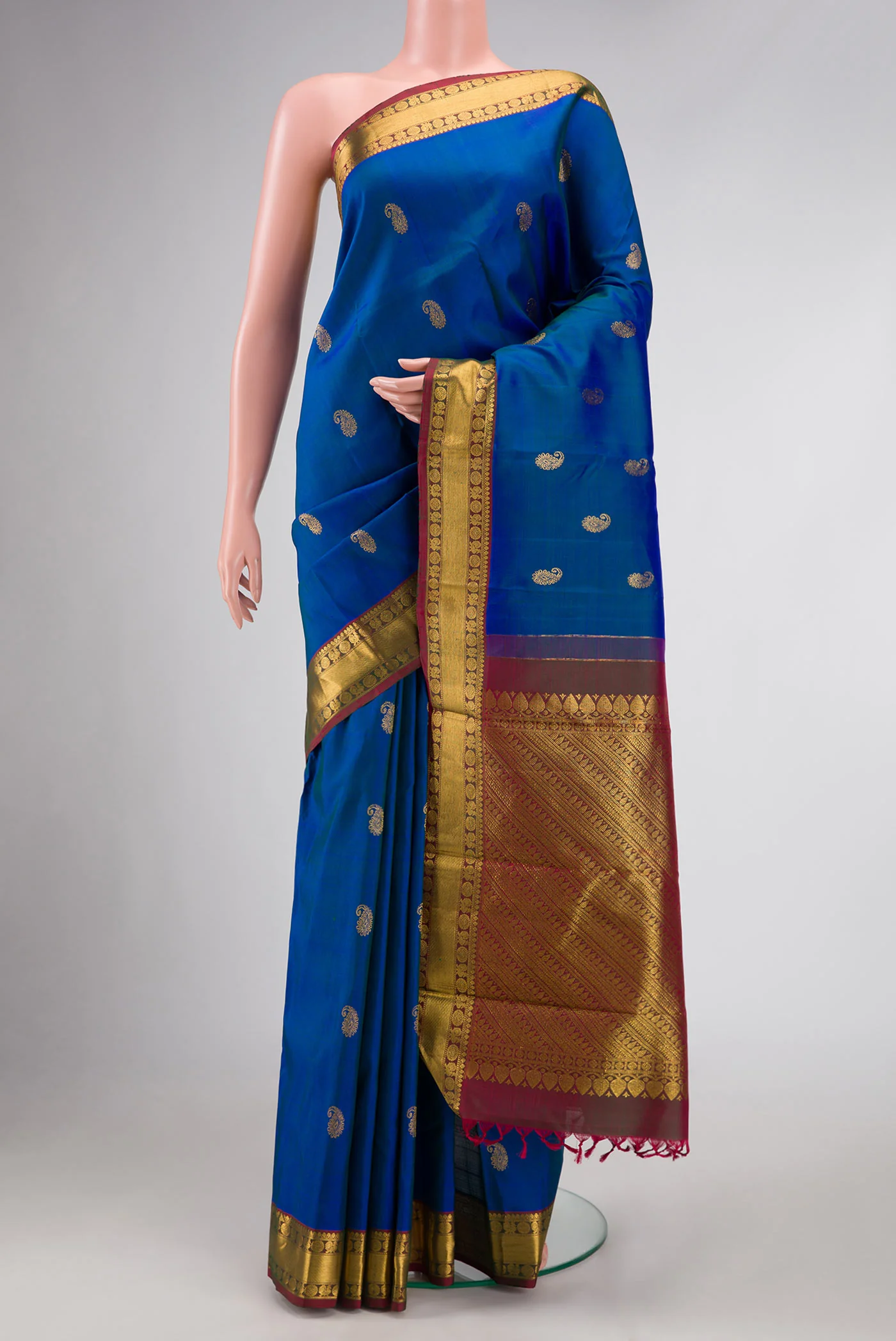 Royal Blue Dual Tone Kanjivaram Silk Saree