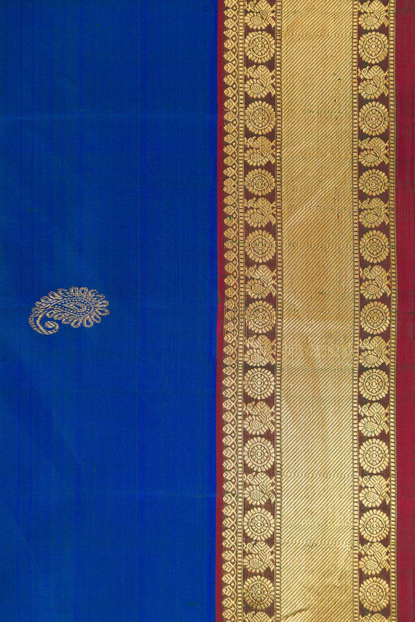Royal Blue Dual Tone Kanjivaram Silk Saree - Image 3