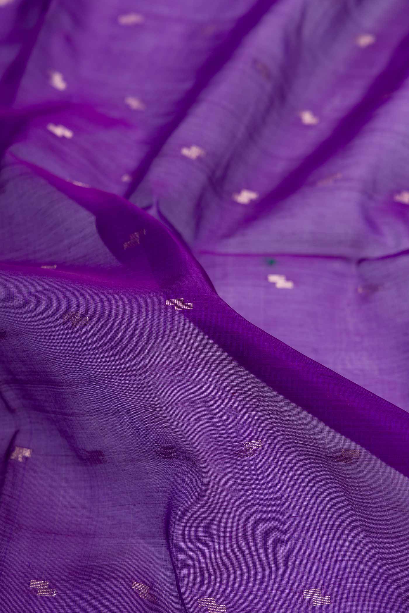 Violet Silk Cotton Saree - Image 2