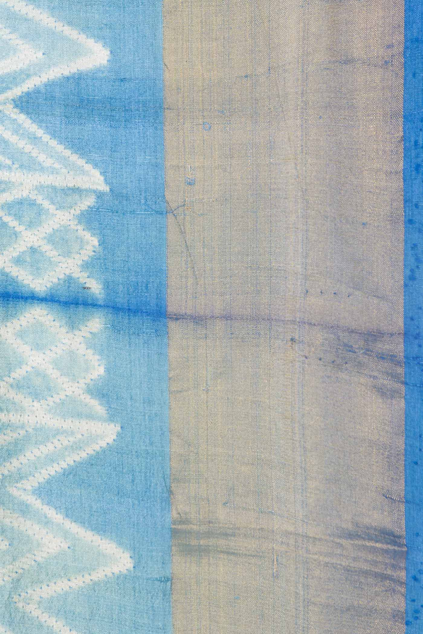 Royal Blue Dual Tone Tussar Silk Saree - Image 3