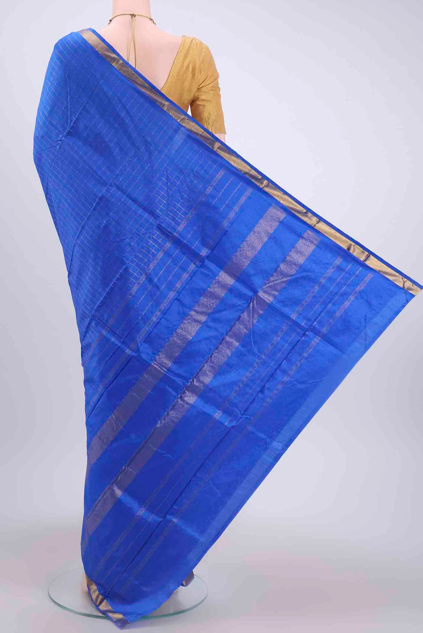 Royal Blue Kanjivaram Silk Saree - Image 3