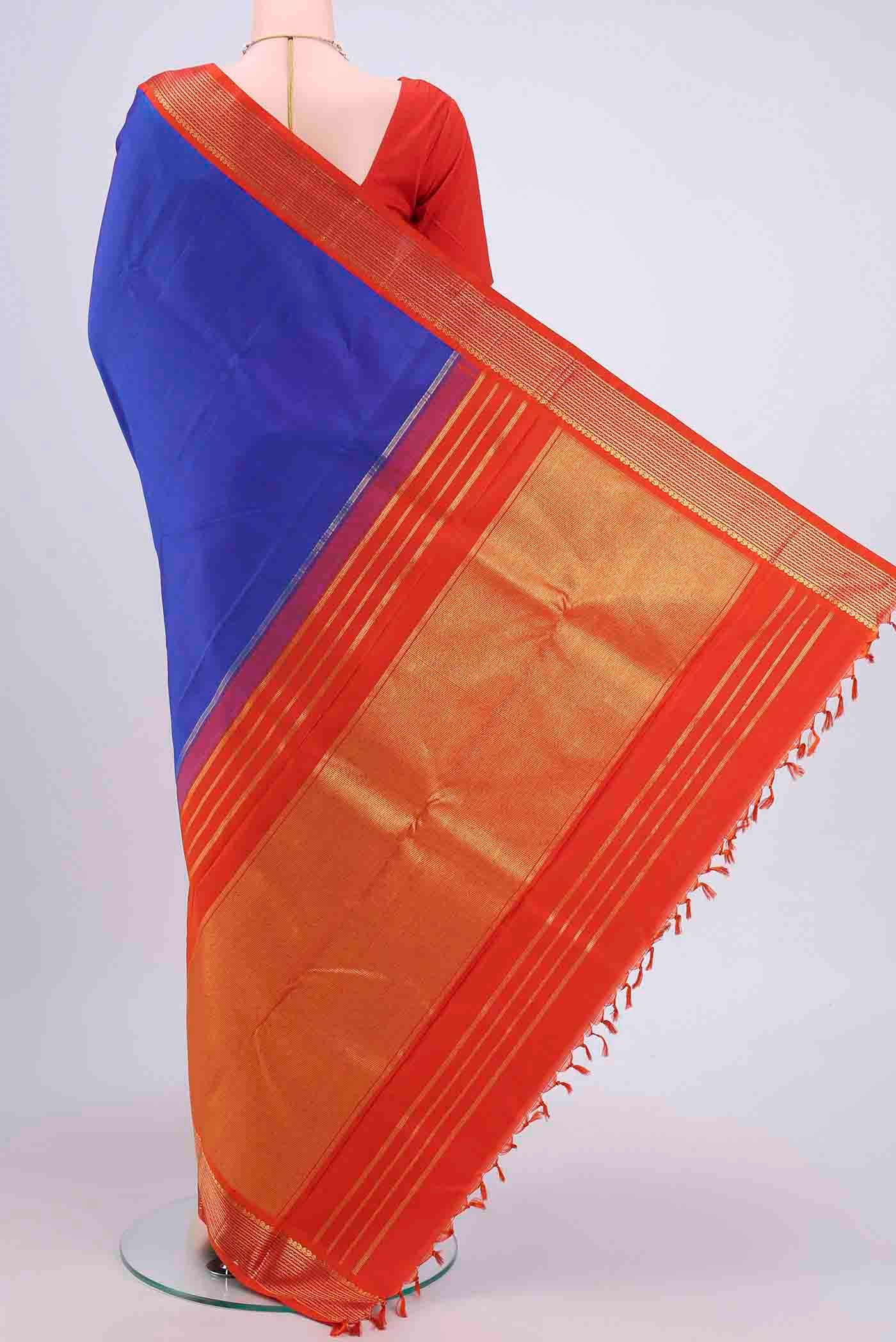 Royal Blue Kanjivaram Saree - Image 3