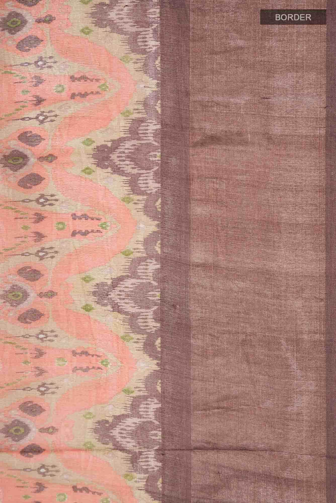 Rust Bhagalpuri Tussar Silk Saree - Image 4