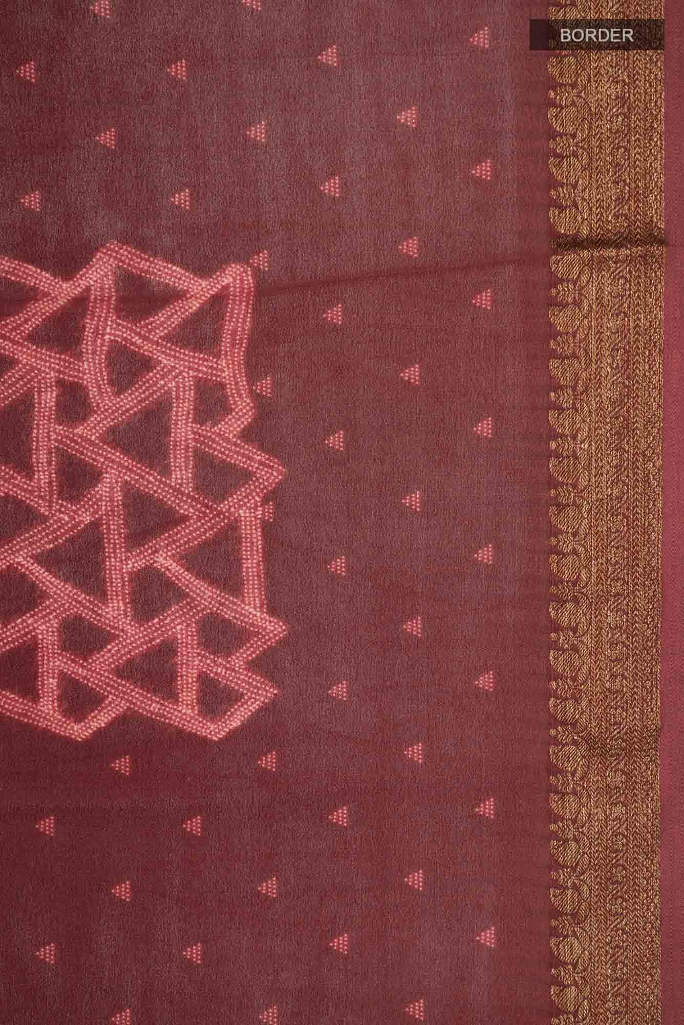 Rust Crepe Saree - Image 5