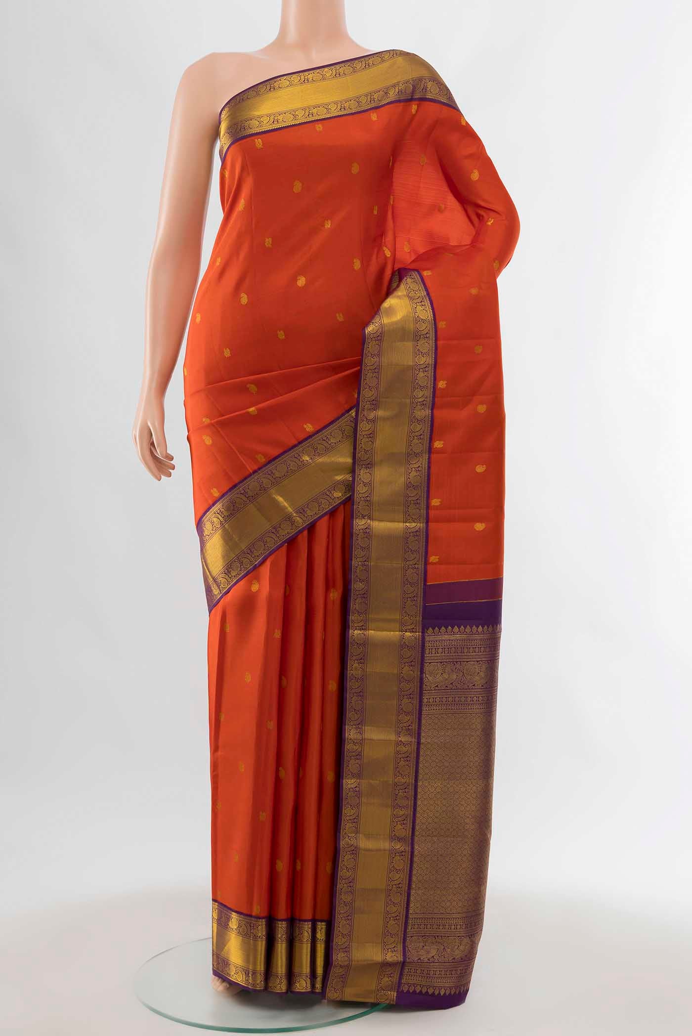 Orange Kanjivaram Silk Saree