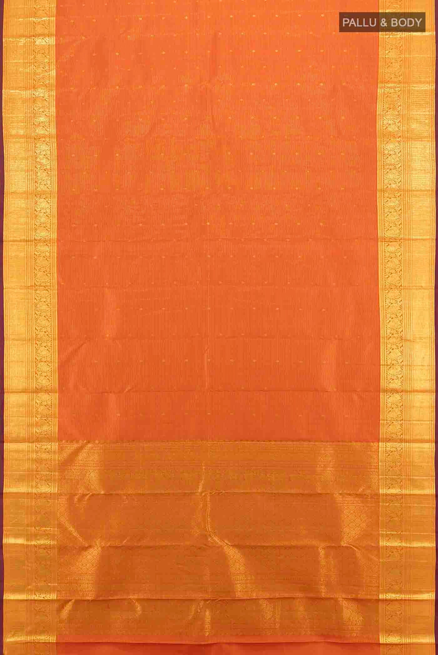Orange Kanjivaram Silk Saree - Image 5