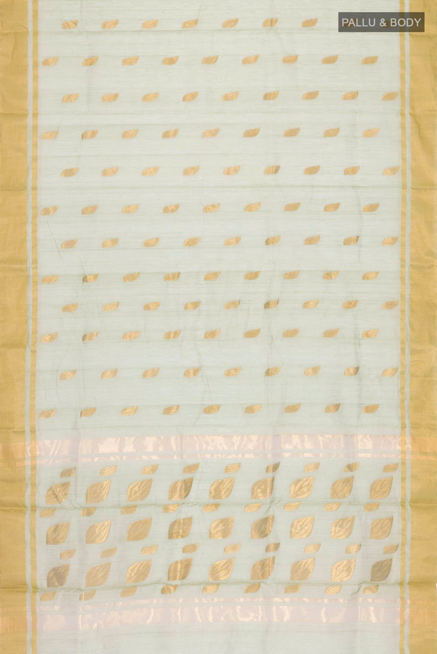 Sage Green Chanderi Silk Cotton Saree - Image 5