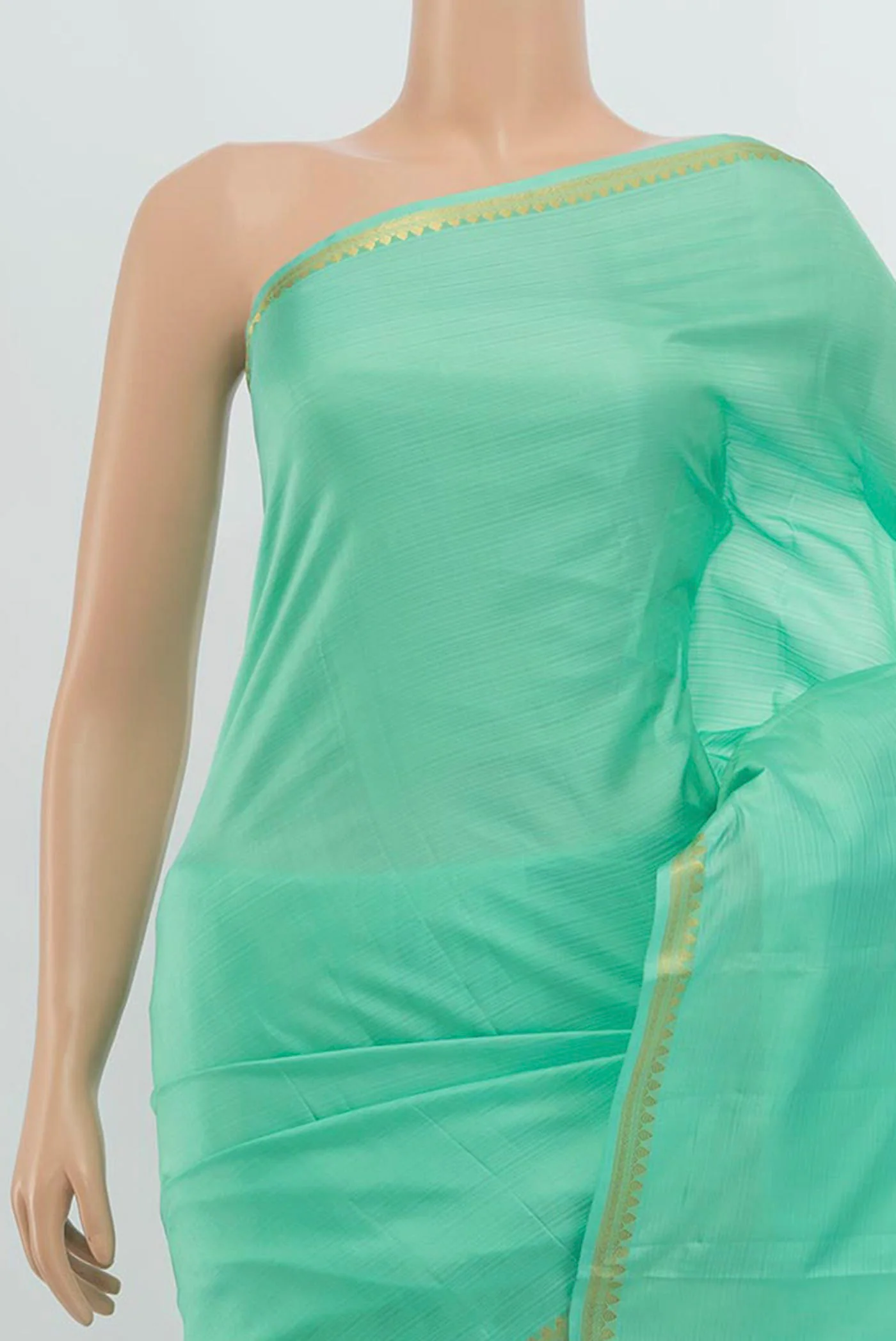 Sea Green Soft Silk Saree - Image 2