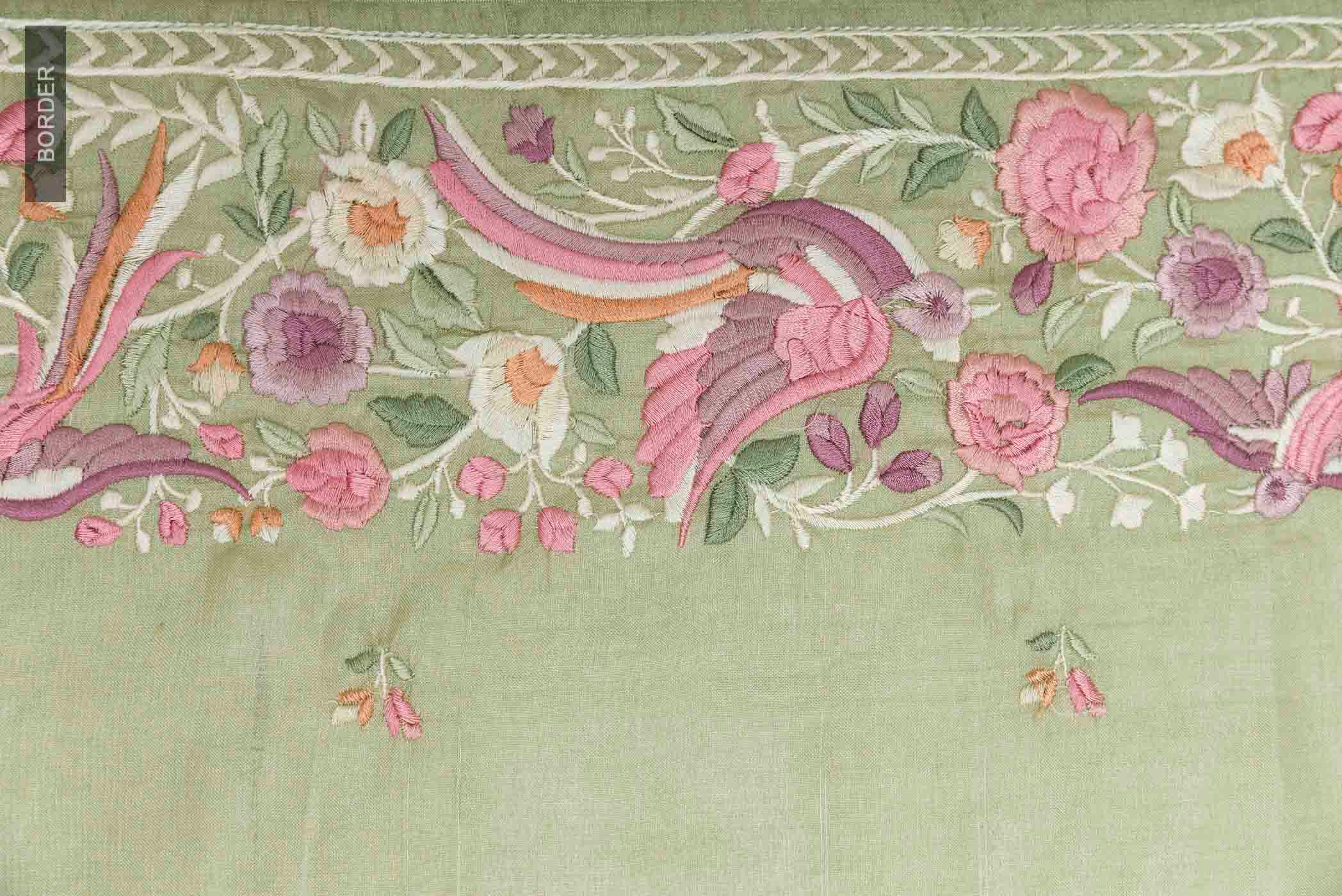 Sage Green Tussar Saree - Image 3