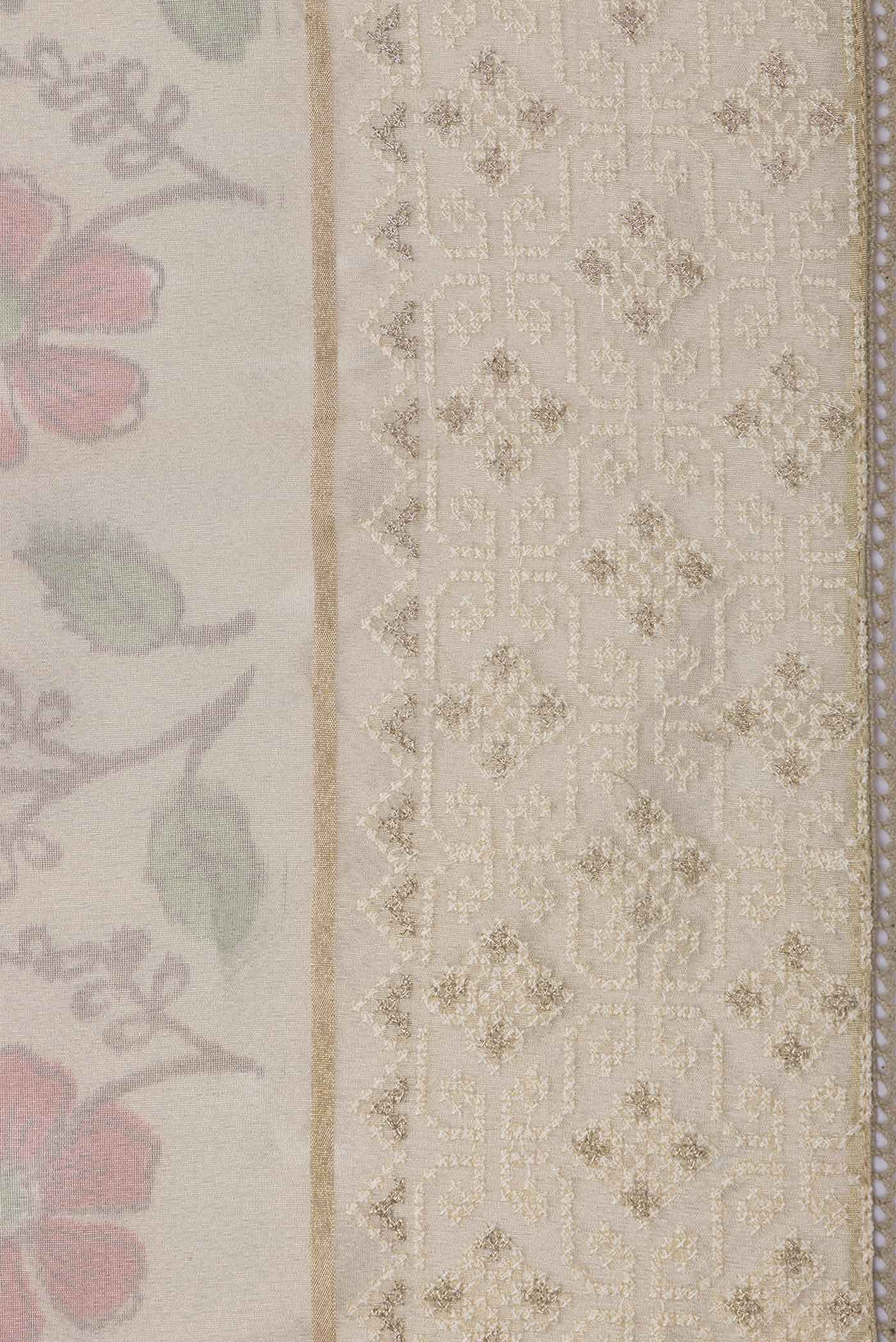 Sandal Blended Organza Silk Saree - Image 3