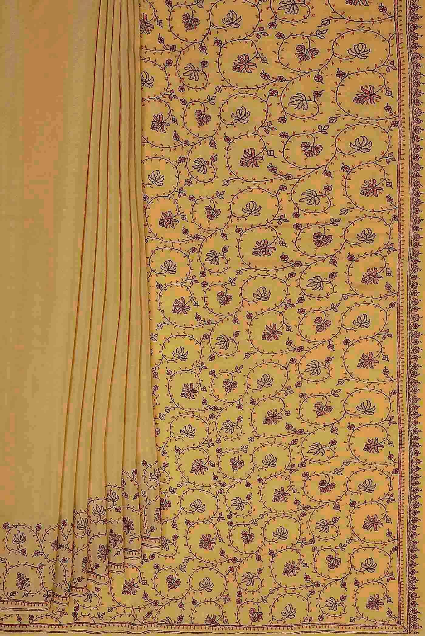 Sandal Crepe Saree - Image 6