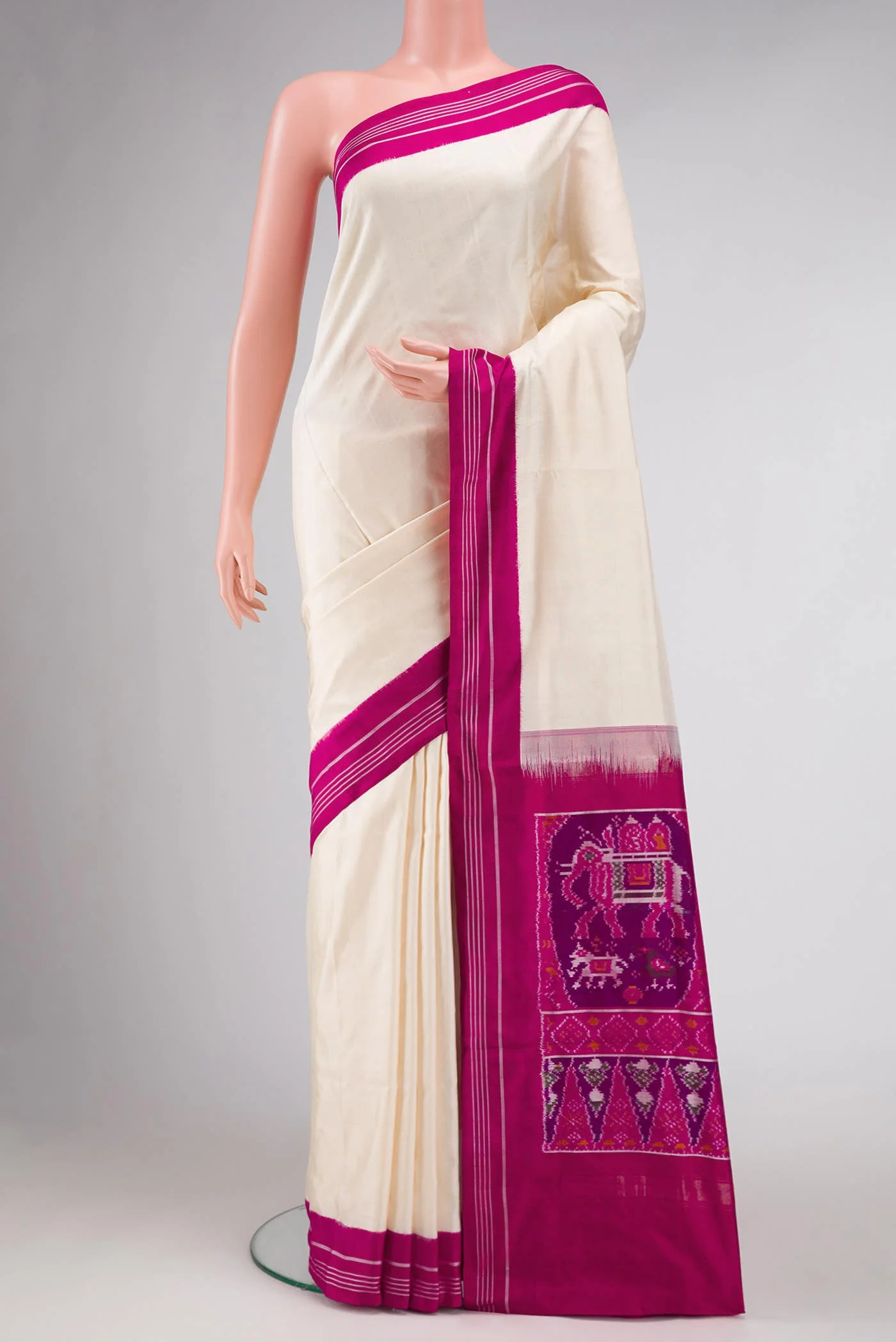 Sandal Dual Tone Double Ikat Saree