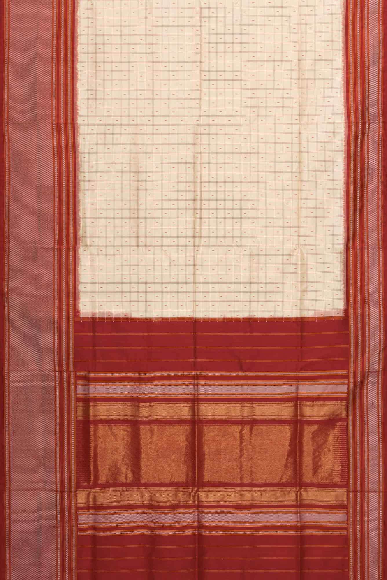 Sandal Dual Tone Double Ikat Saree - Image 4