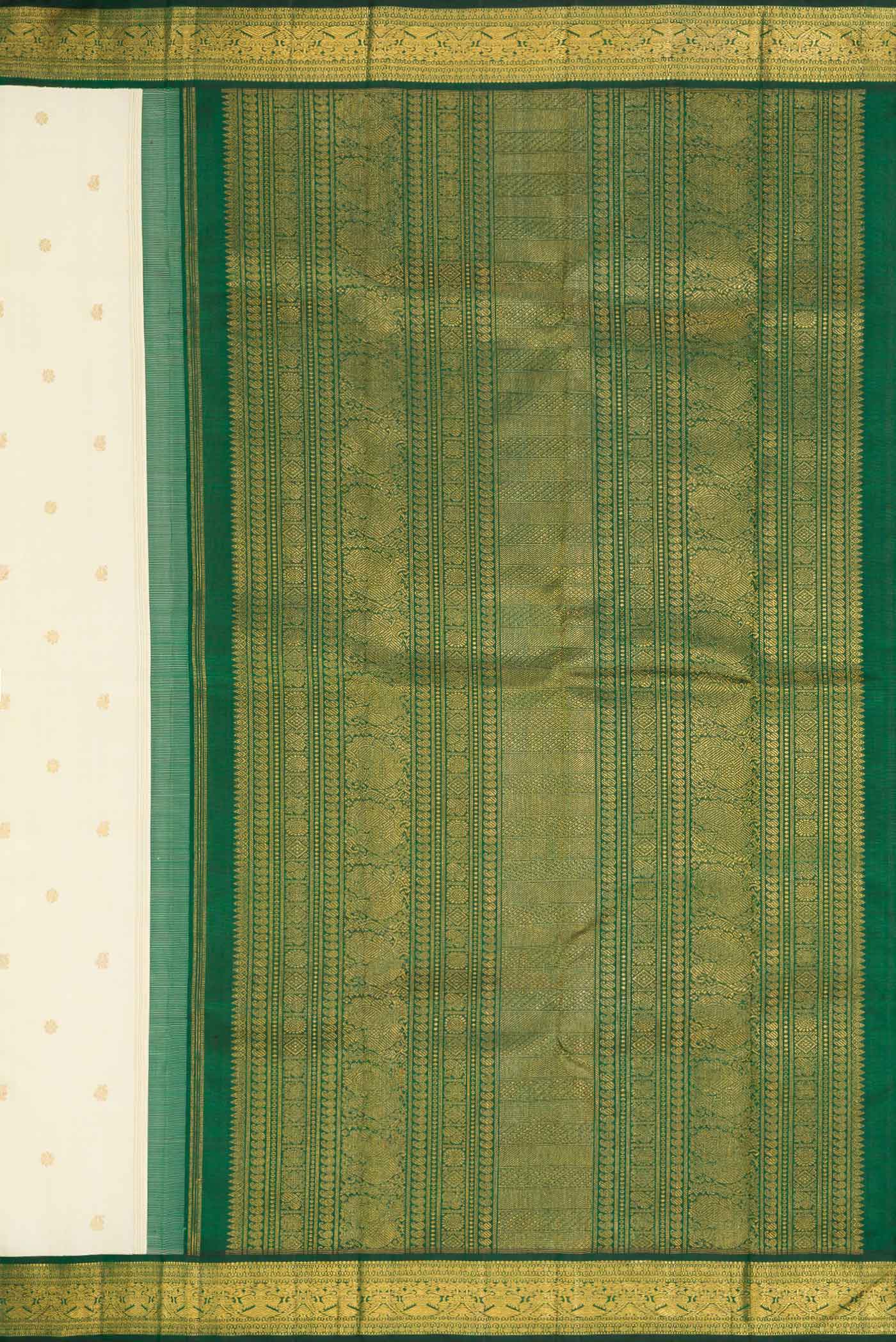 Sandal Dual Tone Kanjivaram Silk Saree - Image 7