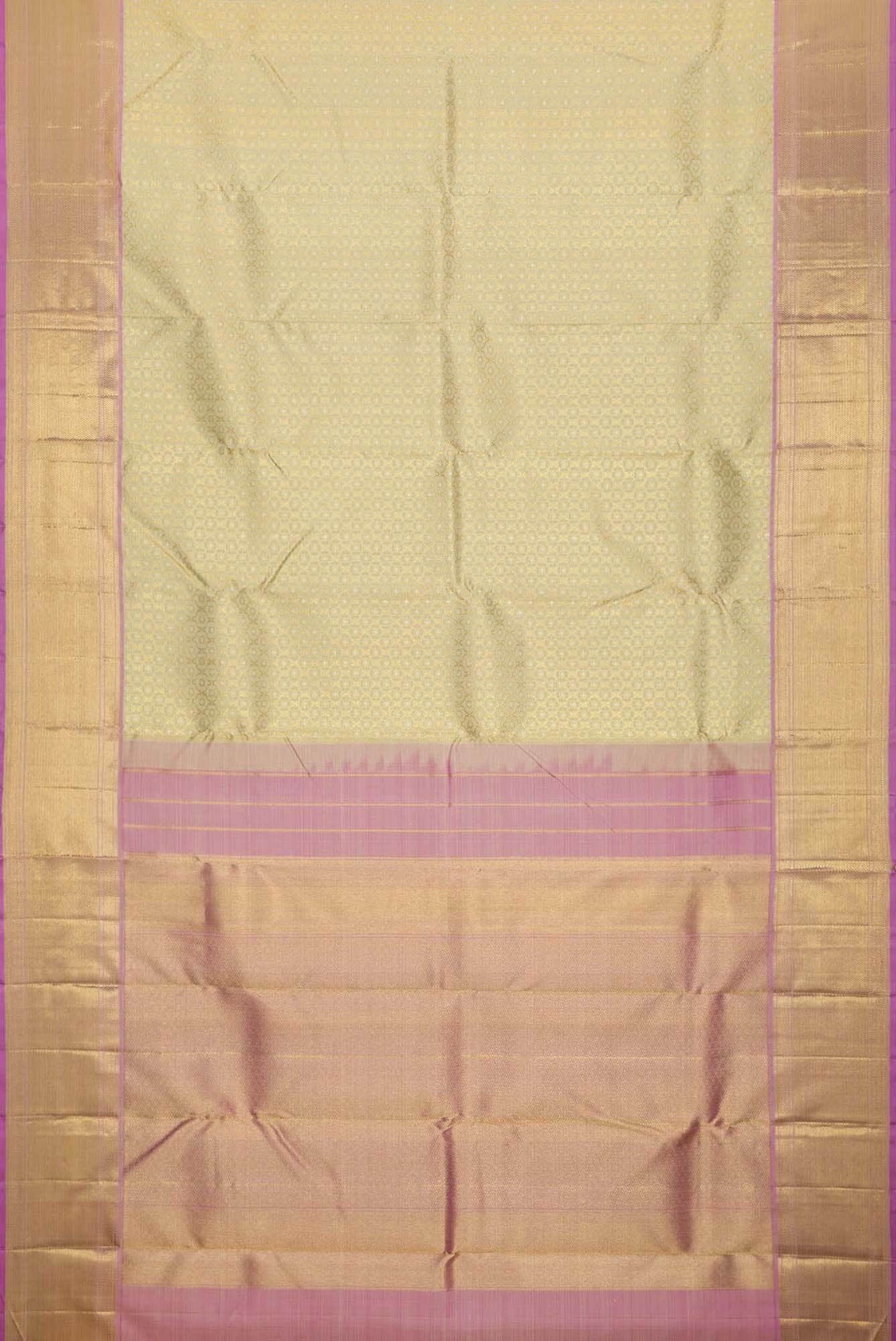 Pure Silk Pure Zari Sandal Dual Tone Kanjivaram Saree - Image 4