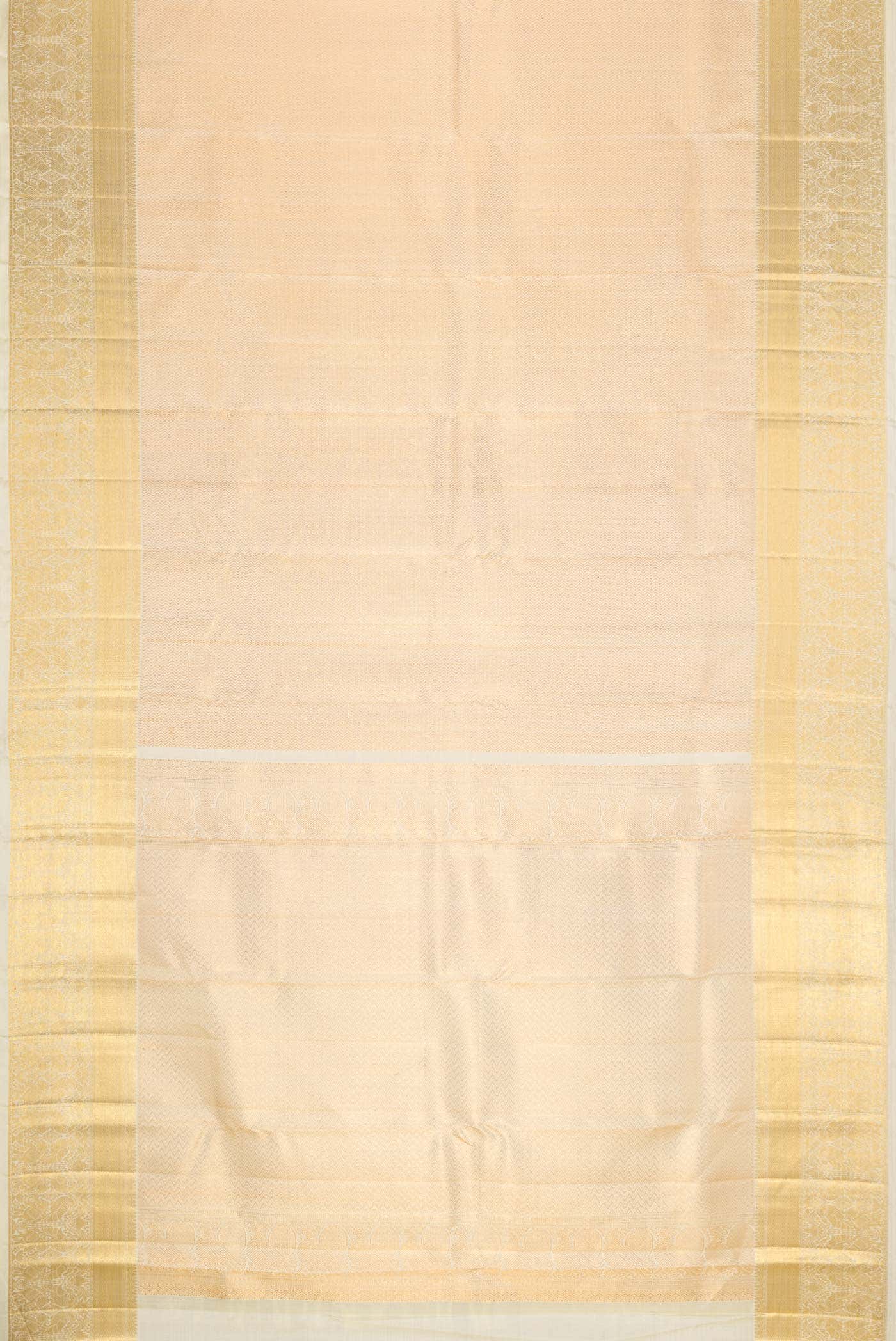 Sandal Dual Tone Kanchipuram Silk Saree - Image 4